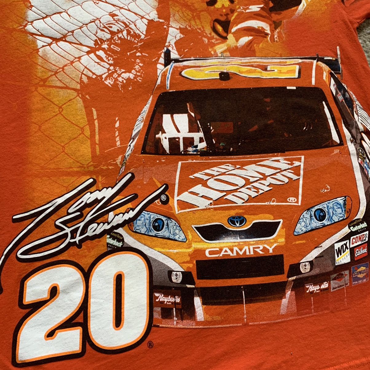 NASCAR × Vintage Vtg 00s Tony Stewart NASCAR AOP Graphic Tee Medium 20 Size US M / EU 48-50 / 2 - 2 Thumbnail