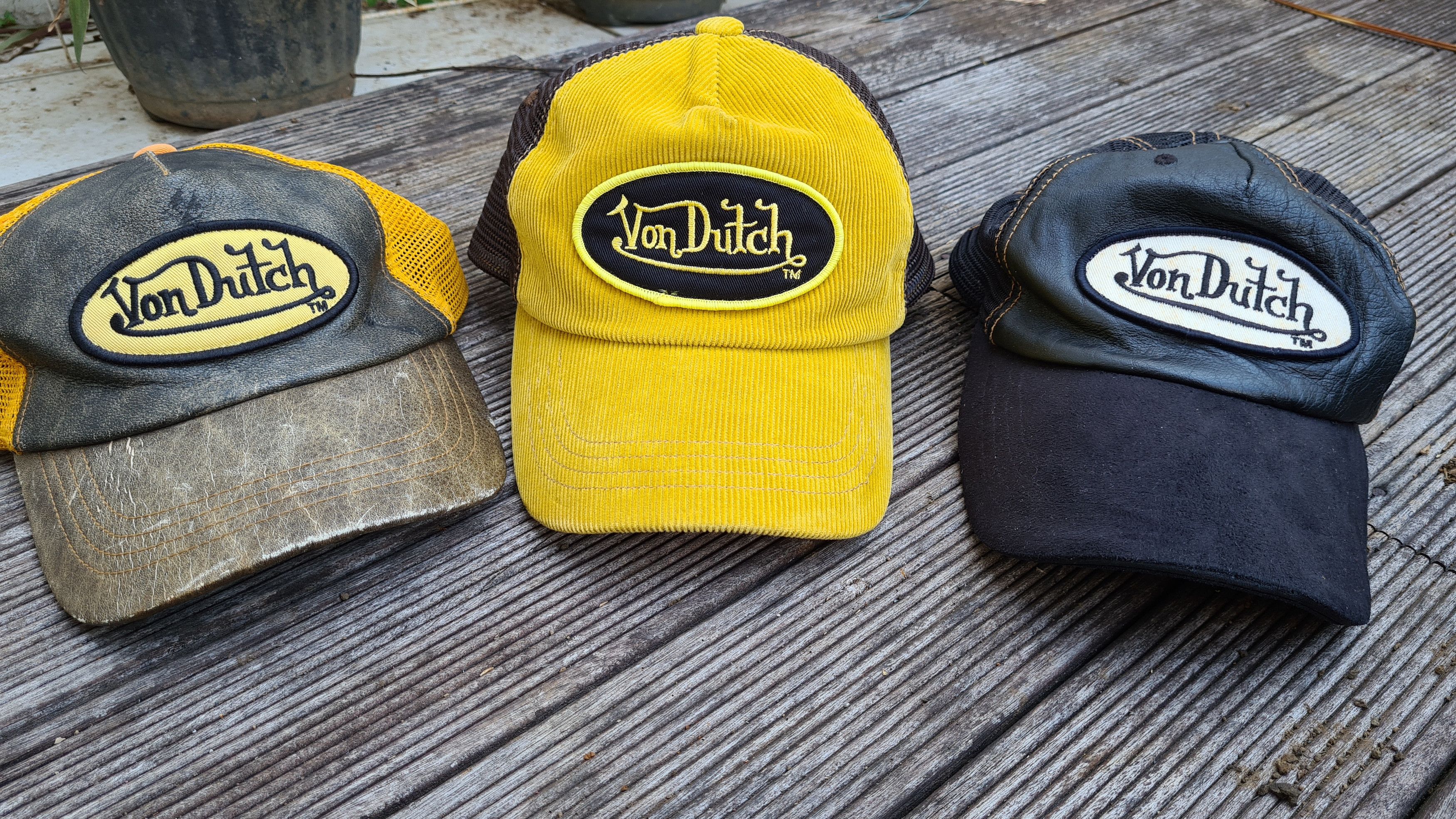 Vintage × Von Dutch Leather Von Dutch Trucker Hat Size ONE SIZE - 7 Thumbnail