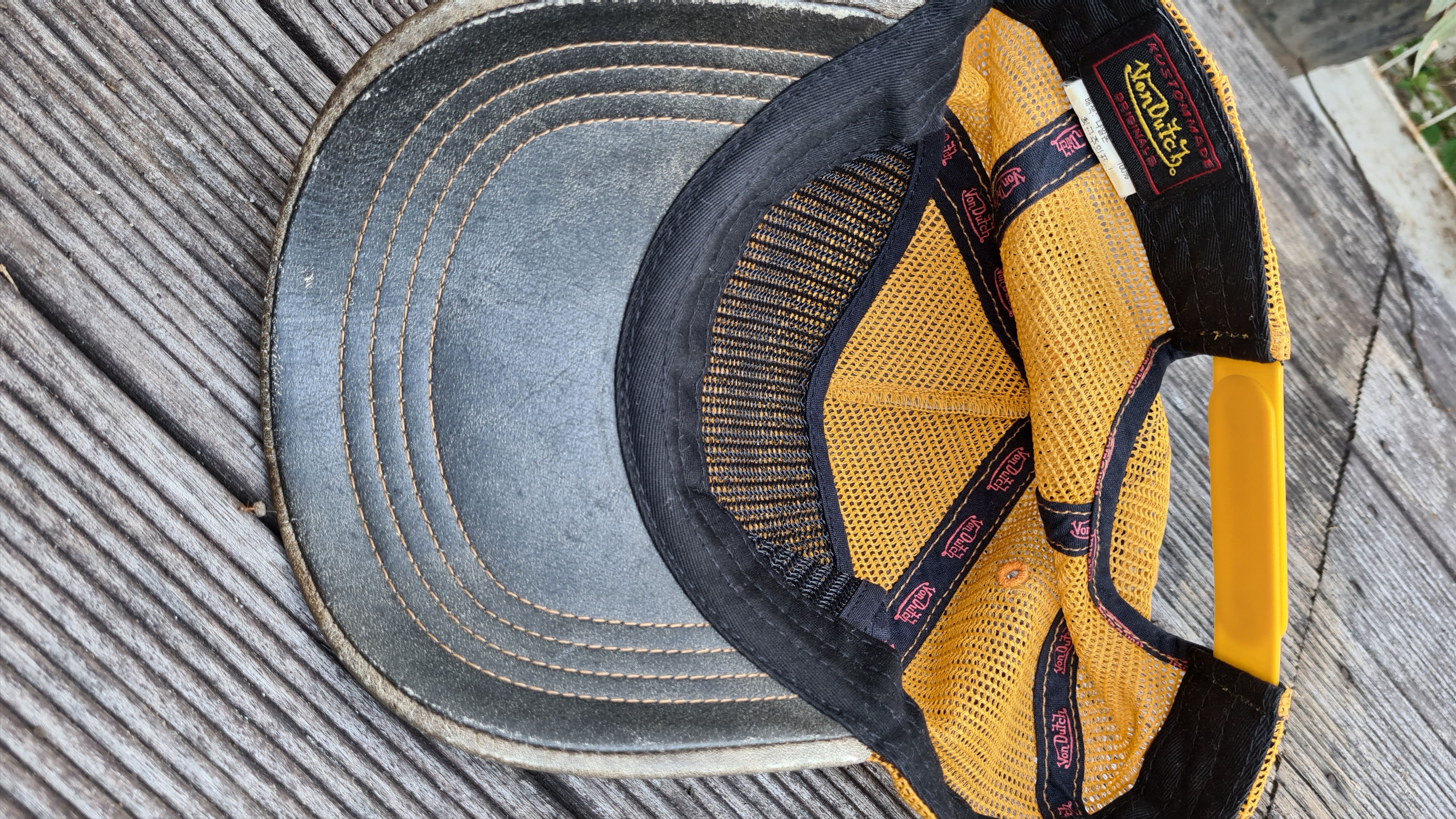Vintage × Von Dutch Leather Von Dutch Trucker Hat Size ONE SIZE - 6 Thumbnail