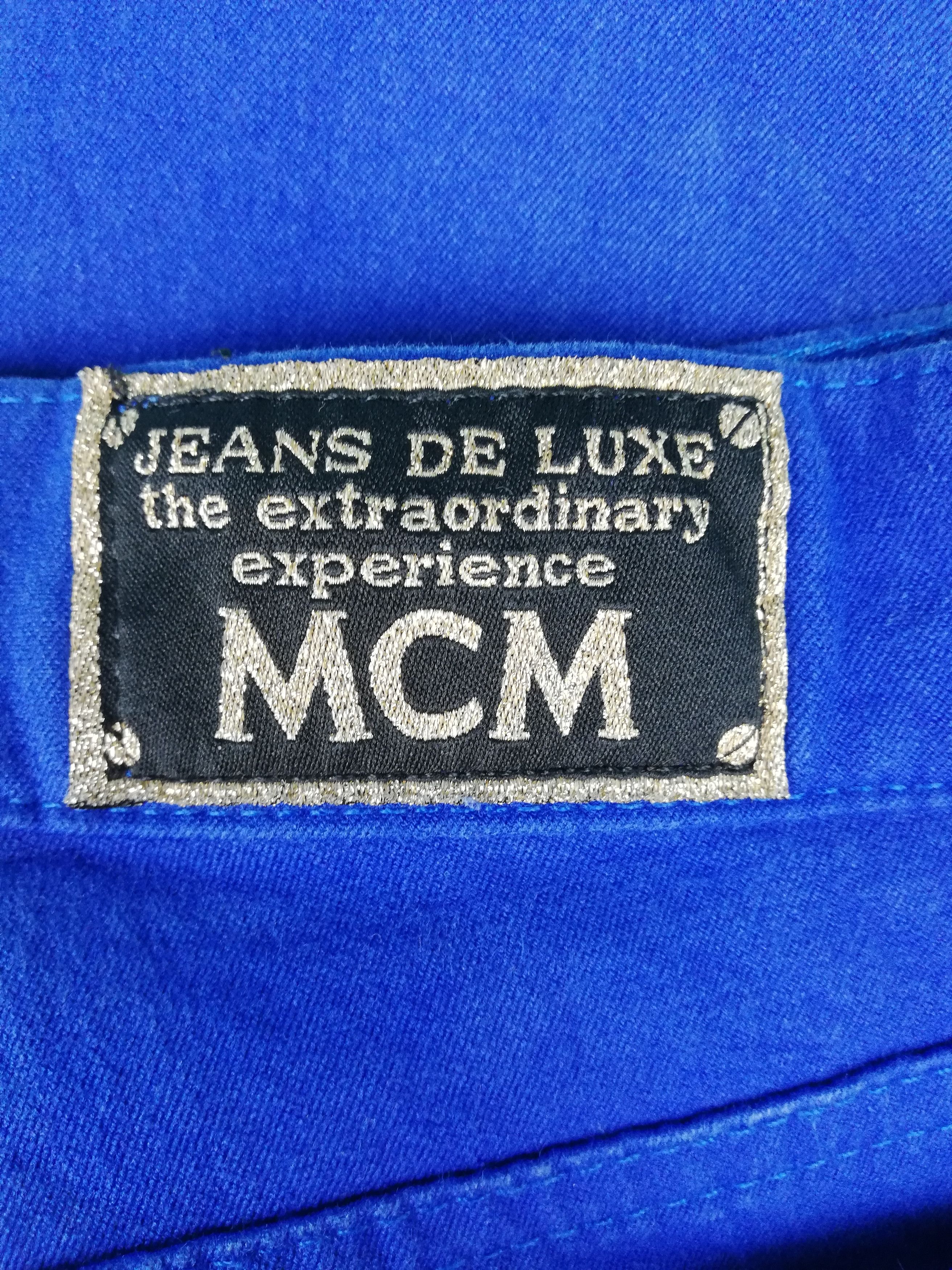 Denime × MCM 🔥🔥Authentic 90's MCM Embroidery Denime Jeans De Luxe women Size 29" - 8 Thumbnail