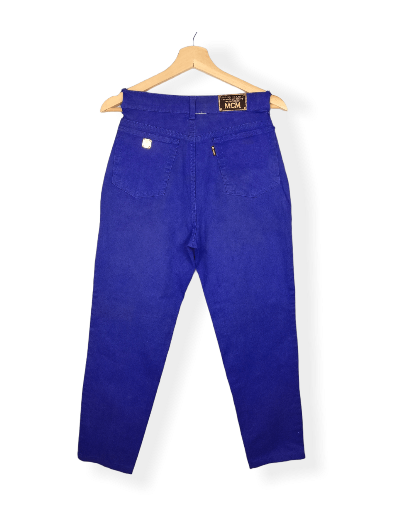 Denime × MCM 🔥🔥Authentic 90's MCM Embroidery Denime Jeans De Luxe women Size 29" - 3 Thumbnail