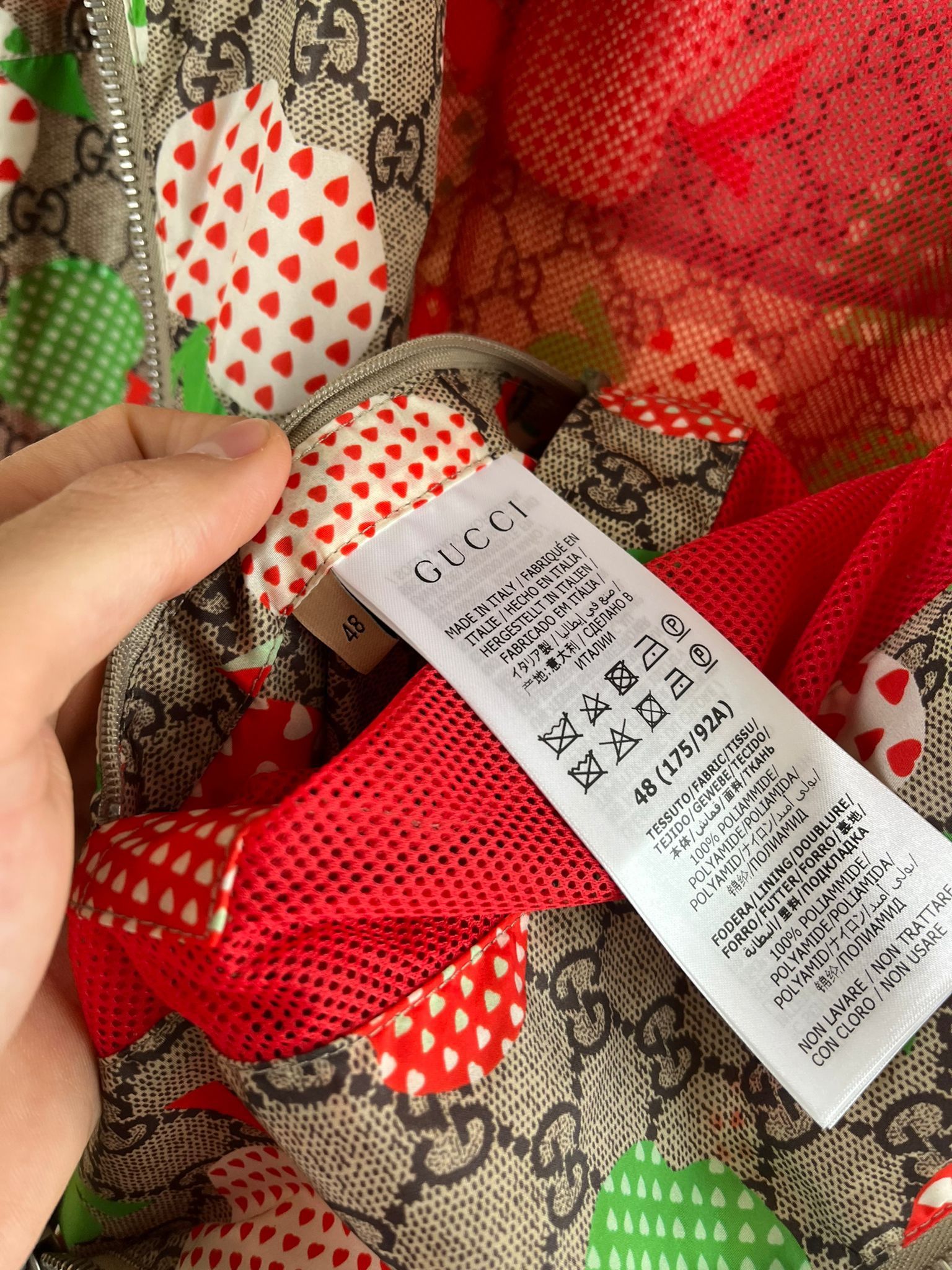 Gucci o1rshd GG Monogram Apple Hearts on Nylon in Light Brown Size US M / EU 48-50 / 2 - 14 Thumbnail