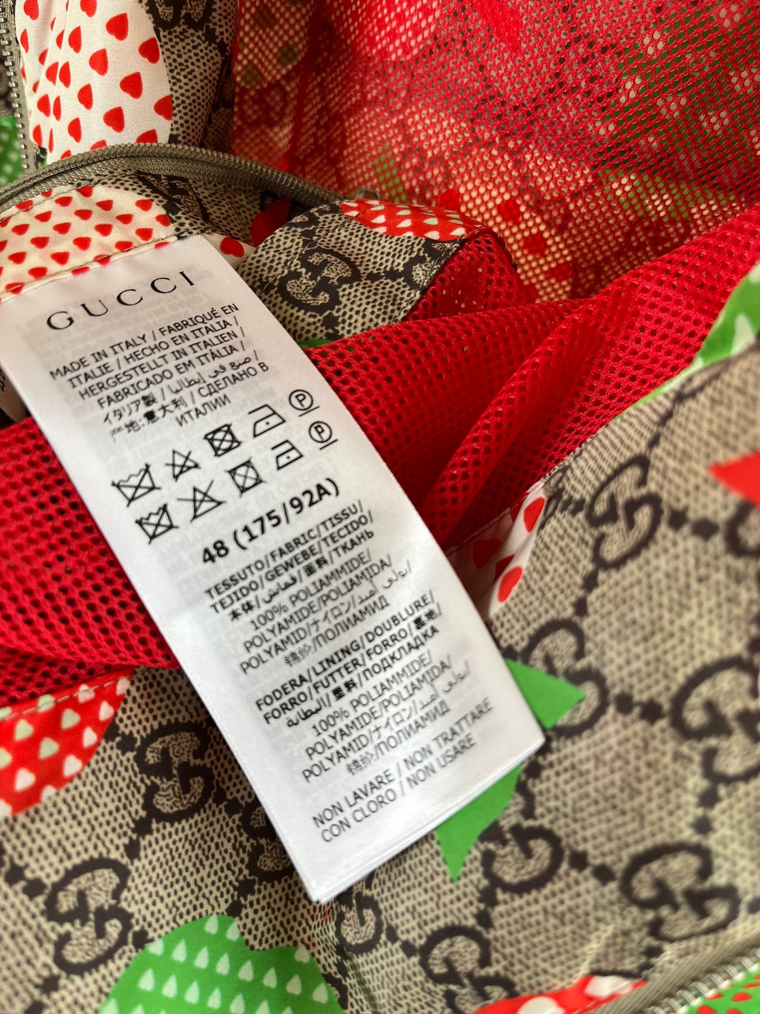 Gucci o1rshd GG Monogram Apple Hearts on Nylon in Light Brown Size US M / EU 48-50 / 2 - 13 Thumbnail