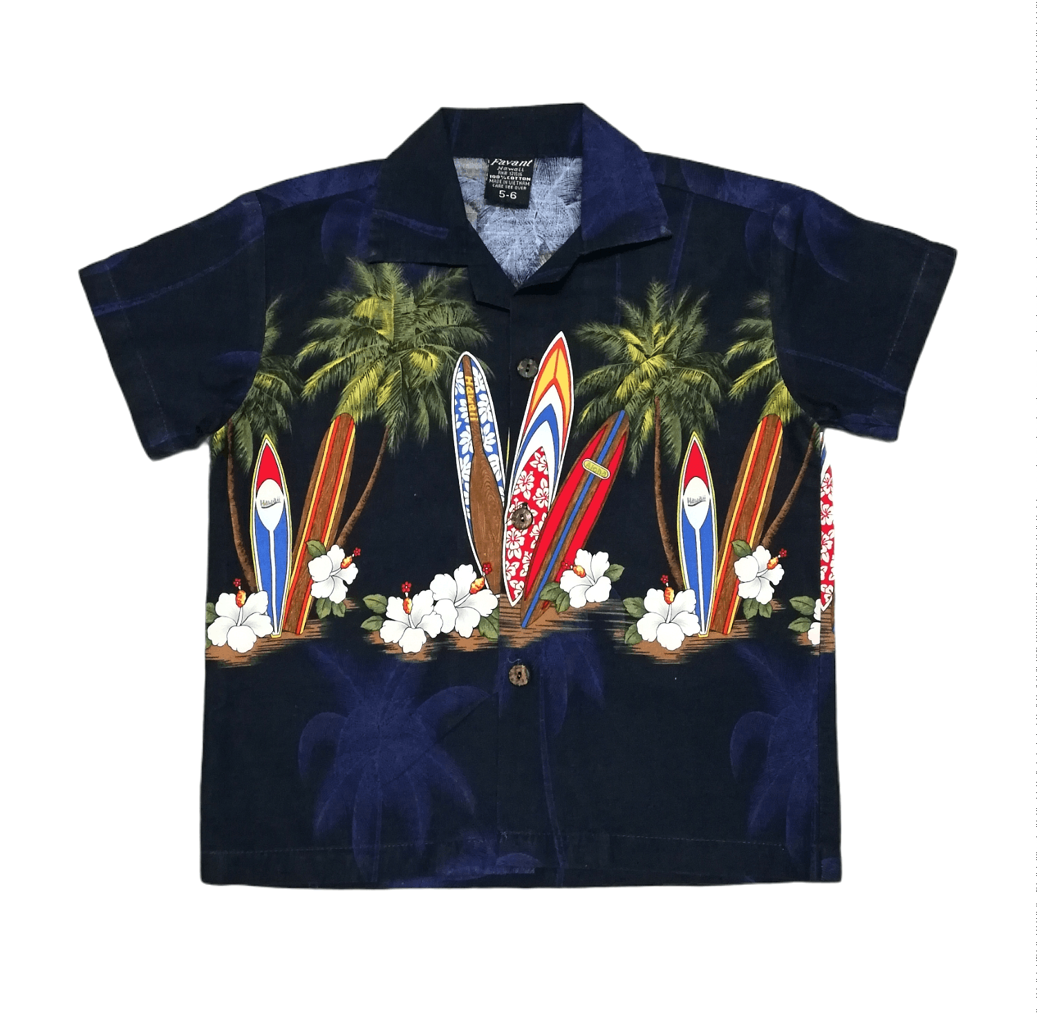 Japanese Brand × Vintage Vintage Hawaiian Shirt Favant Kids 5-6 Blue Colour Size US S / EU 44-46 / 1 - 1 Thumbnail