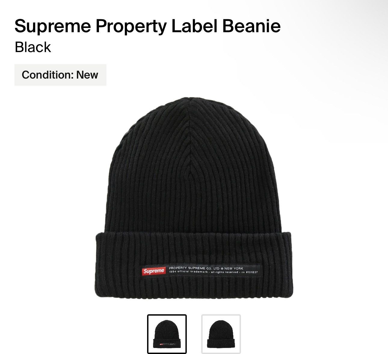 Supreme Property Label Beanie “White” deals