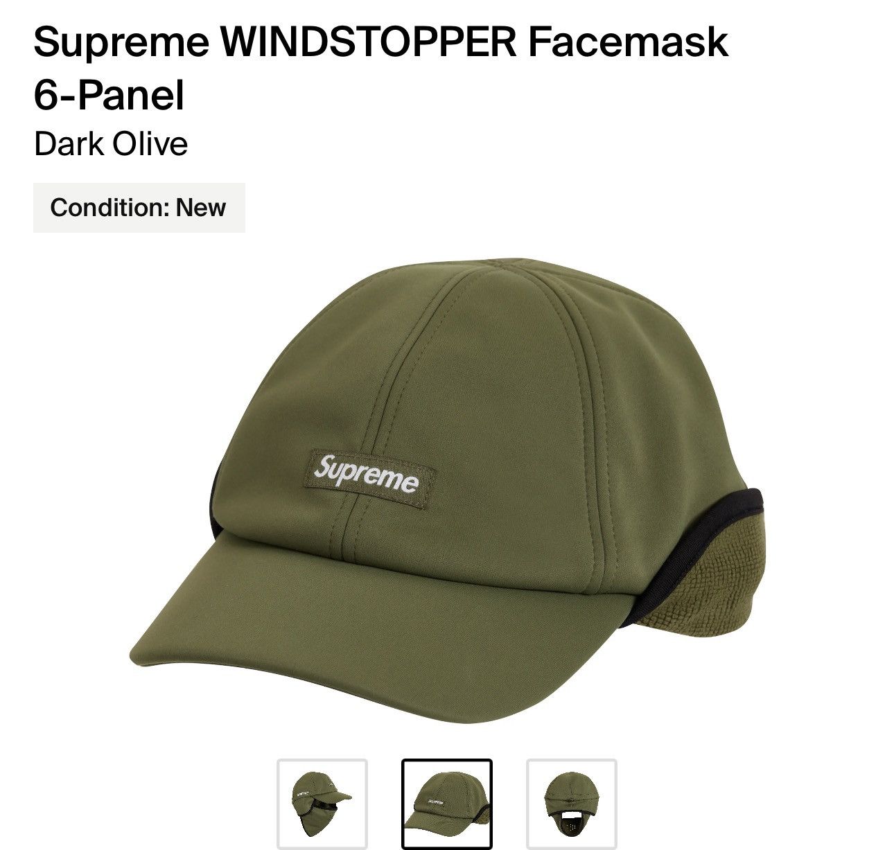 Supreme WINDSTOPPER Facemask Dark Olive Supreme WINDSTOPPER
