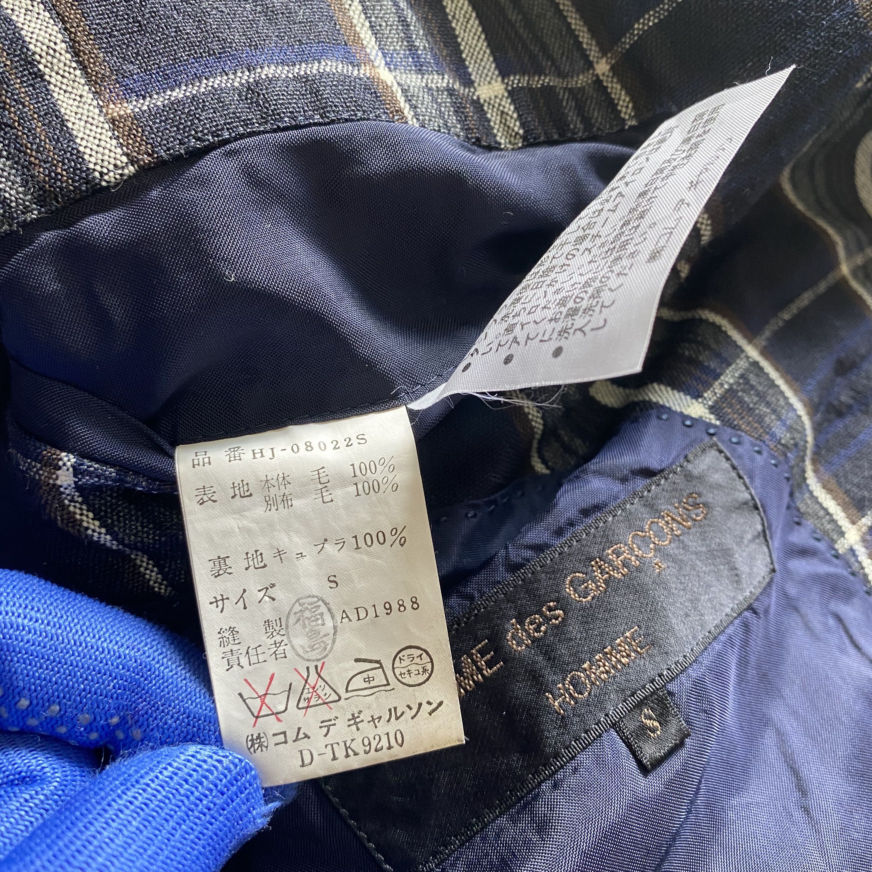Comme des Garcons Homme RARE🔥AD1988 Comme des Garcons Homme Checked Wool Coat Size US S / EU 44-46 / 1 - 9 Thumbnail