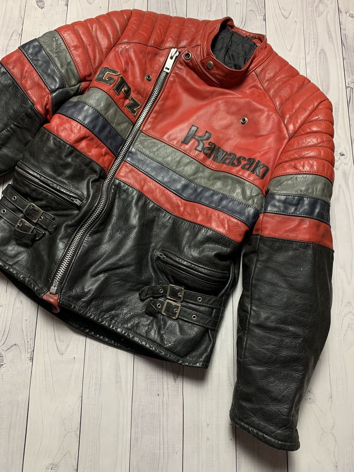 Vintage Vintage Kawasaki racing leather jacket Moto size S Size US S / EU 44-46 / 1 - 2 Thumbnail