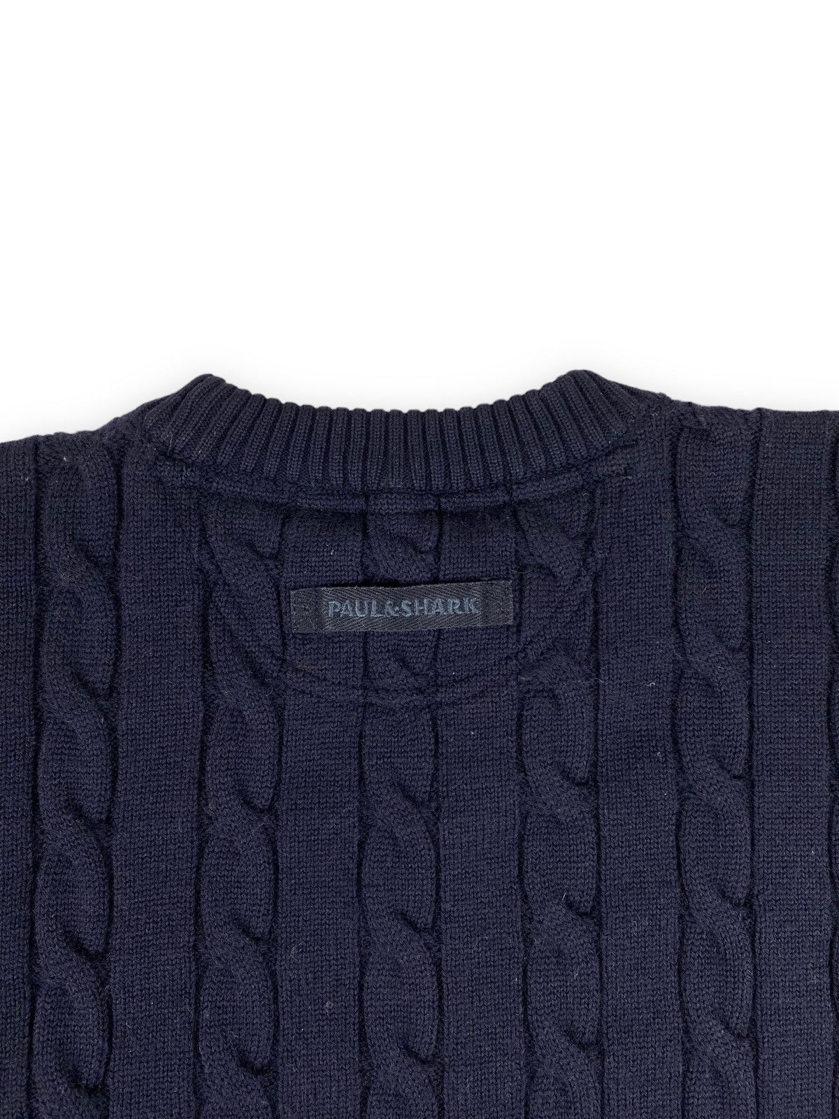Paul & Shark × Vintage Mens Vintage Paul Shark Wool Cable Knitted Sweater Size L Size US L / EU 52-54 / 3 - 7 Thumbnail