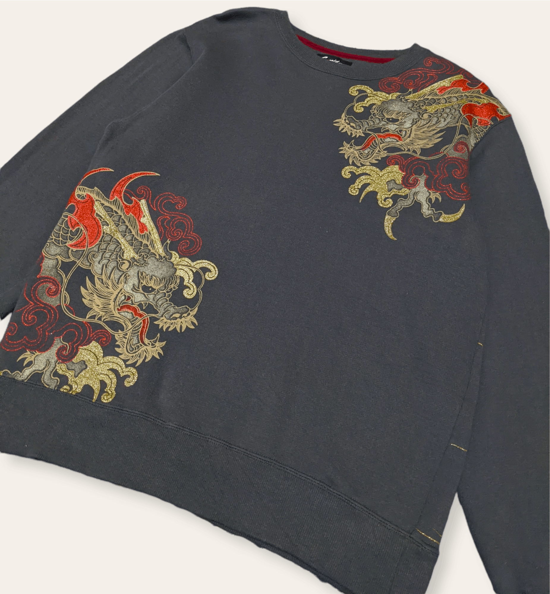 Seditionaries × Vintage Vintage 90s Rare Sorridere Sukajan Gold Dragon Sweatshirt Size US L / EU 52-54 / 3 - 4 Thumbnail