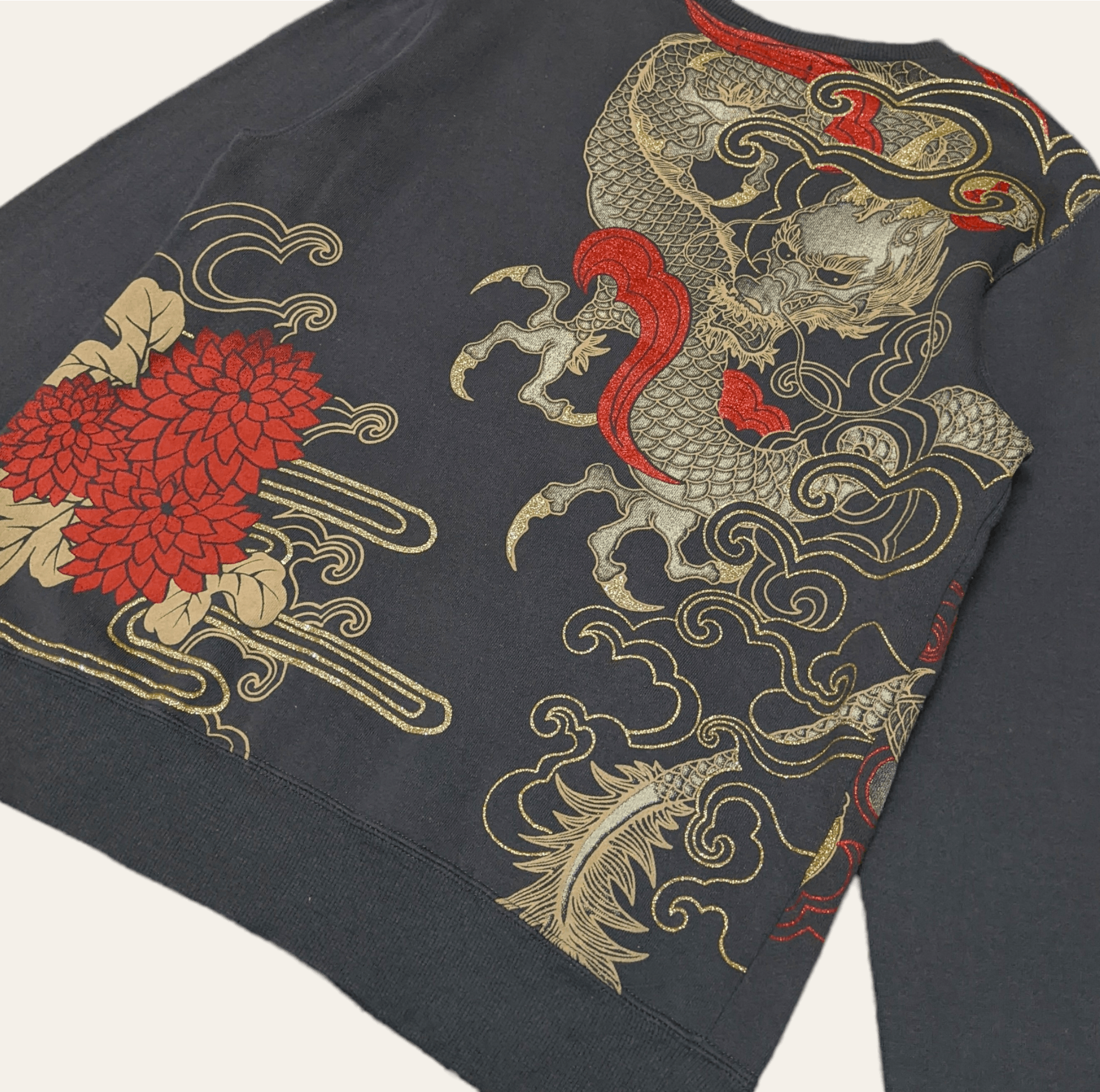 Seditionaries × Vintage Vintage 90s Rare Sorridere Sukajan Gold Dragon Sweatshirt Size US L / EU 52-54 / 3 - 3 Thumbnail