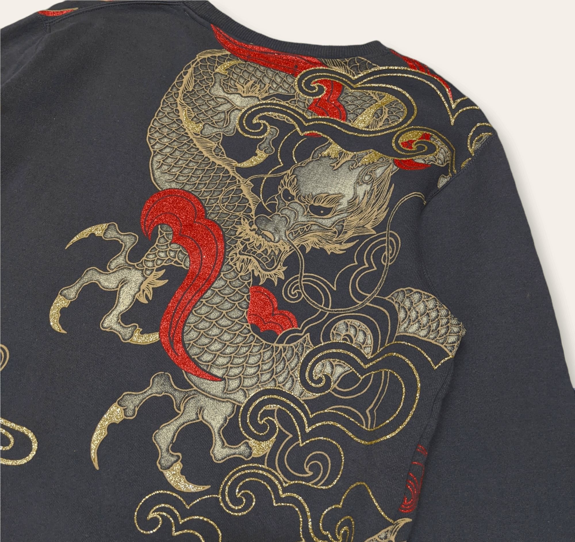 Seditionaries × Vintage Vintage 90s Rare Sorridere Sukajan Gold Dragon Sweatshirt Size US L / EU 52-54 / 3 - 5 Thumbnail