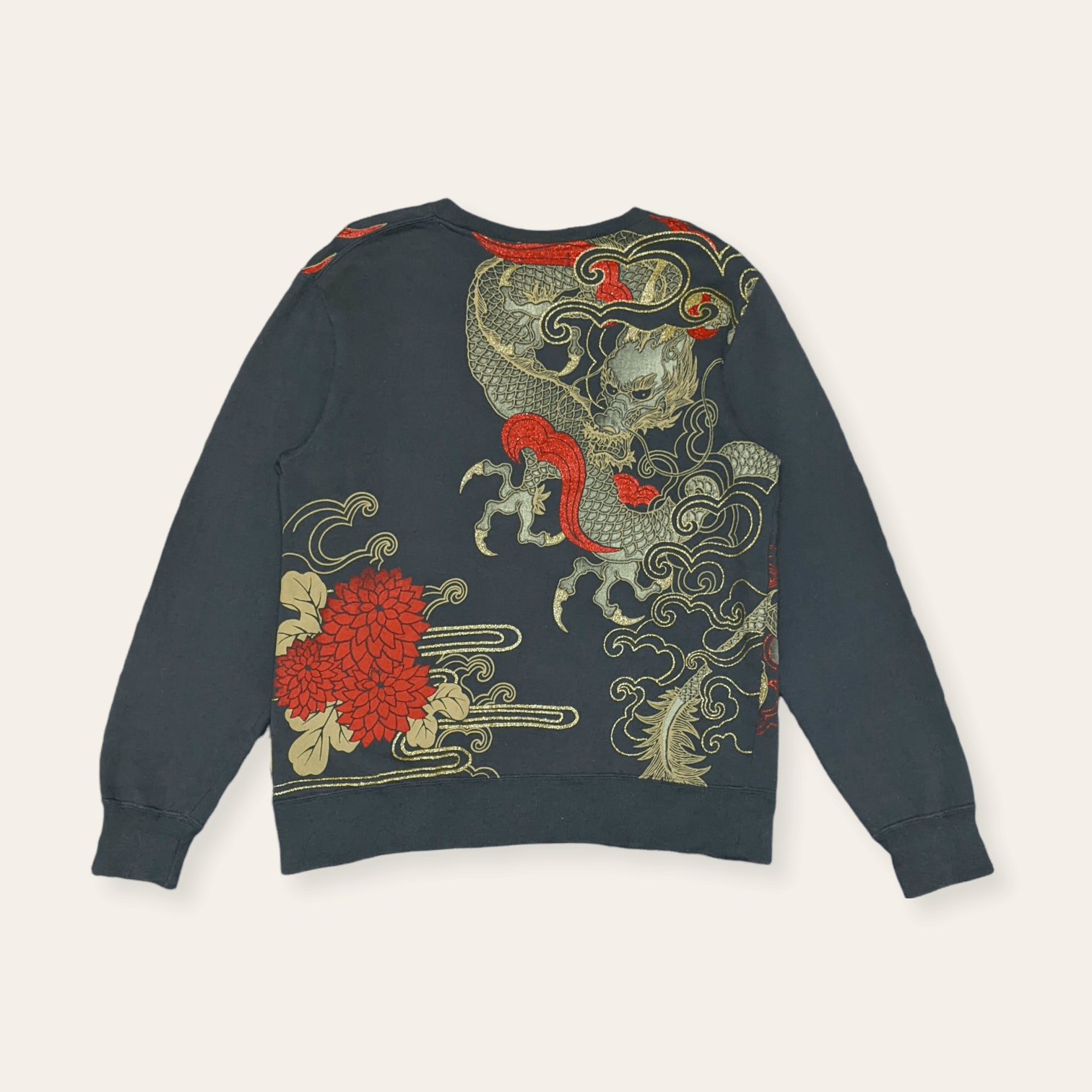 Seditionaries × Vintage Vintage 90s Rare Sorridere Sukajan Gold Dragon Sweatshirt Size US L / EU 52-54 / 3 - 1 Thumbnail
