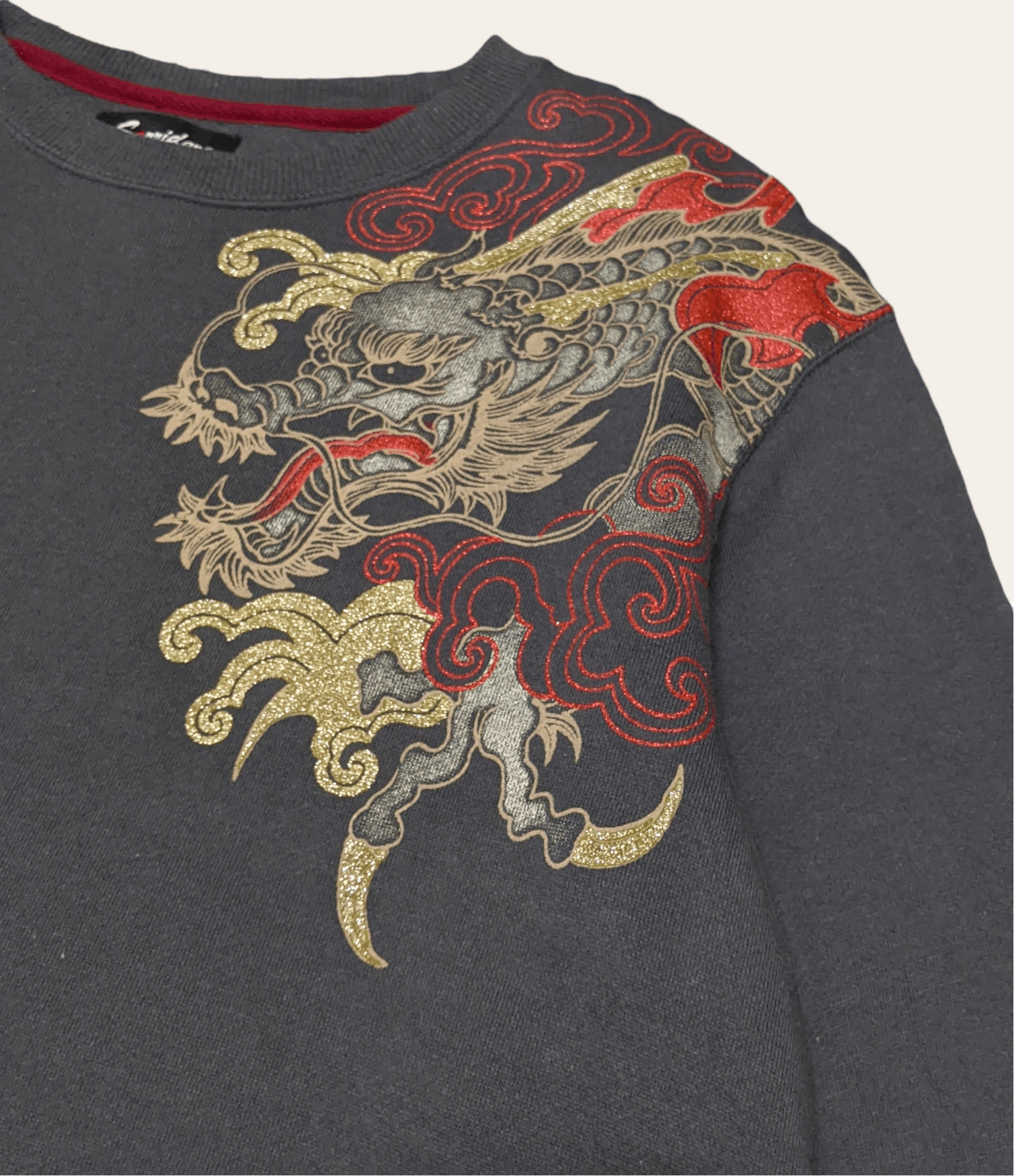 Seditionaries × Vintage Vintage 90s Rare Sorridere Sukajan Gold Dragon Sweatshirt Size US L / EU 52-54 / 3 - 7 Thumbnail