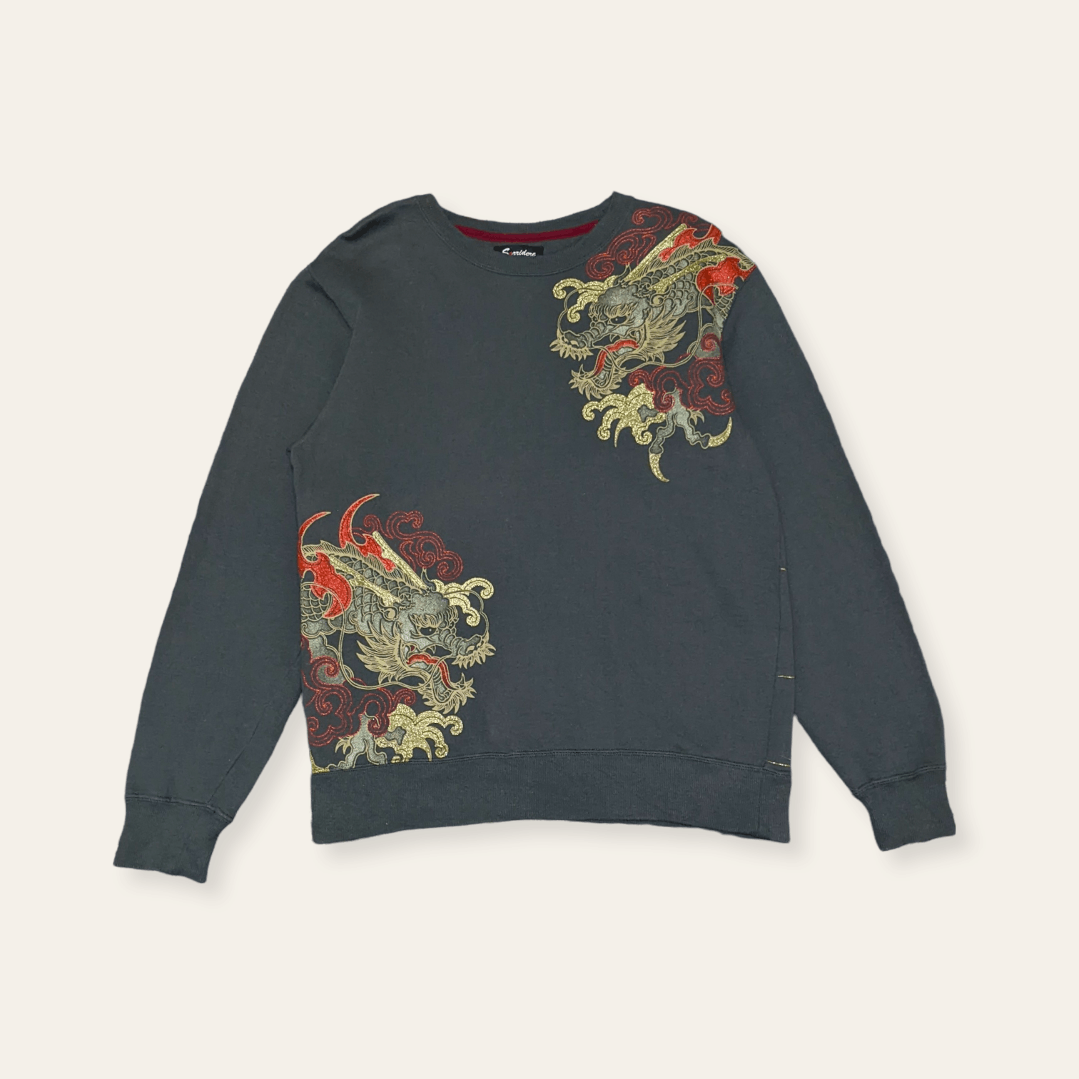 Seditionaries × Vintage Vintage 90s Rare Sorridere Sukajan Gold Dragon Sweatshirt Size US L / EU 52-54 / 3 - 2 Thumbnail