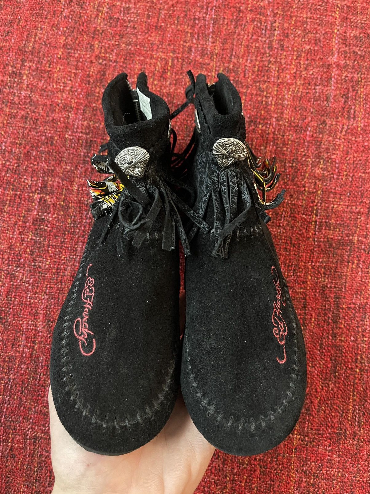 Christian Audigier × Ed Hardy × Vintage Ed Hardy by Christian Audigier vintage Y2K suede sneakers Size US 8 / IT 38 - 2 Thumbnail