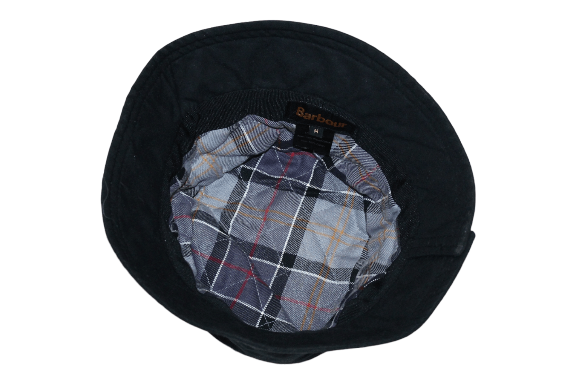 Barbour Barbour Wax Bucket Hat in Black. Quilted Tartan Lined Size ONE SIZE - 2 Thumbnail