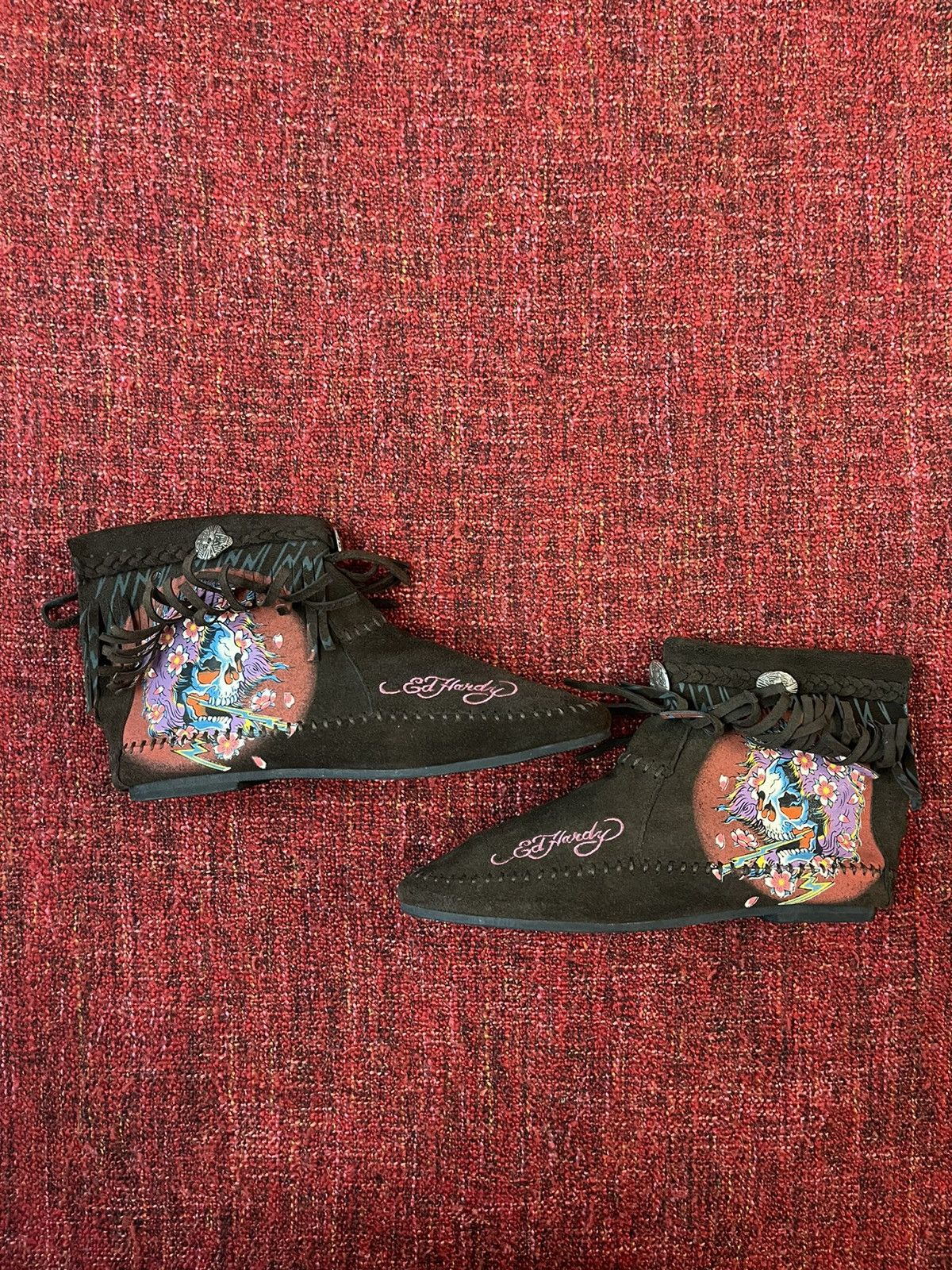 Christian Audigier × Ed Hardy × Vintage Ed Hardy by Christian Audigier Y2K vintage suede sneakers Size US 8.5 / IT 38.5 - 1 Thumbnail