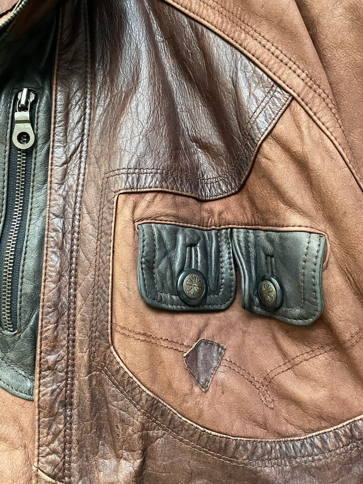 Vintage Vintage Leather jacket Italian Designer Size US L / EU 52-54 / 3 - 9 Thumbnail