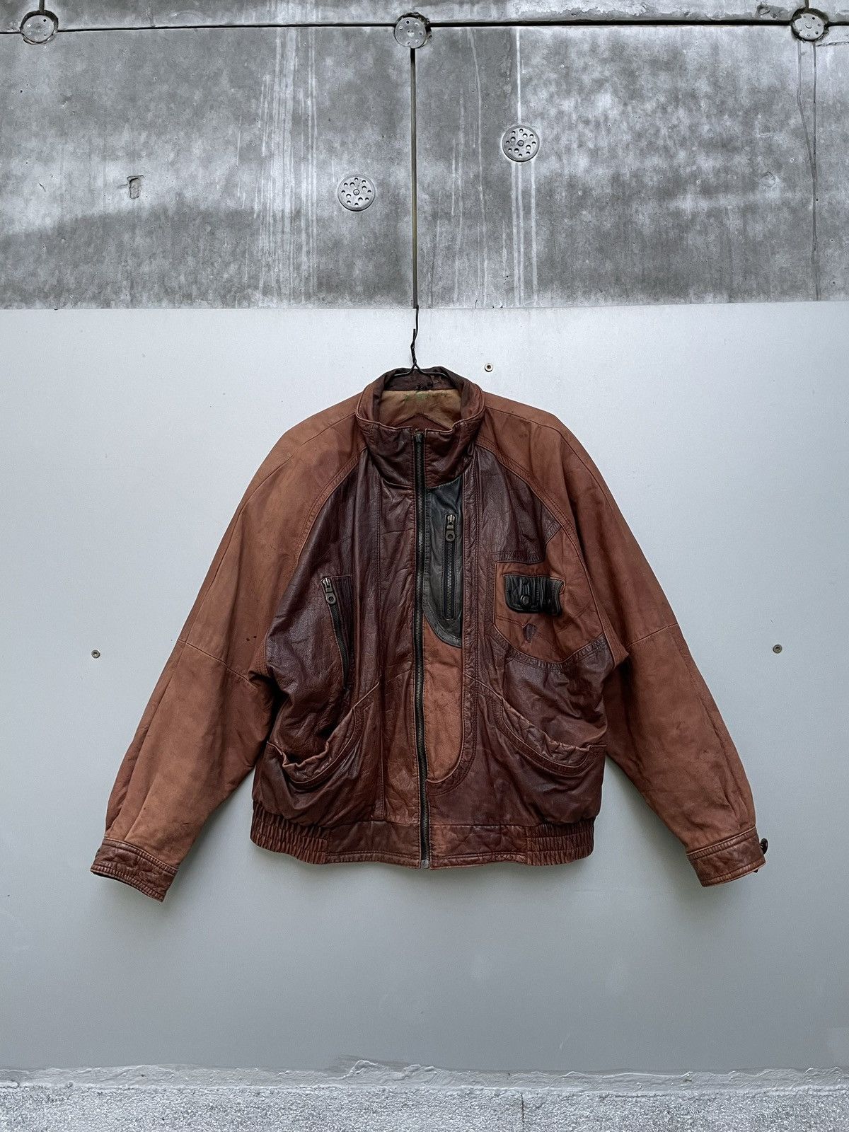 Vintage Vintage Leather jacket Italian Designer Size US L / EU 52-54 / 3 - 1 Thumbnail