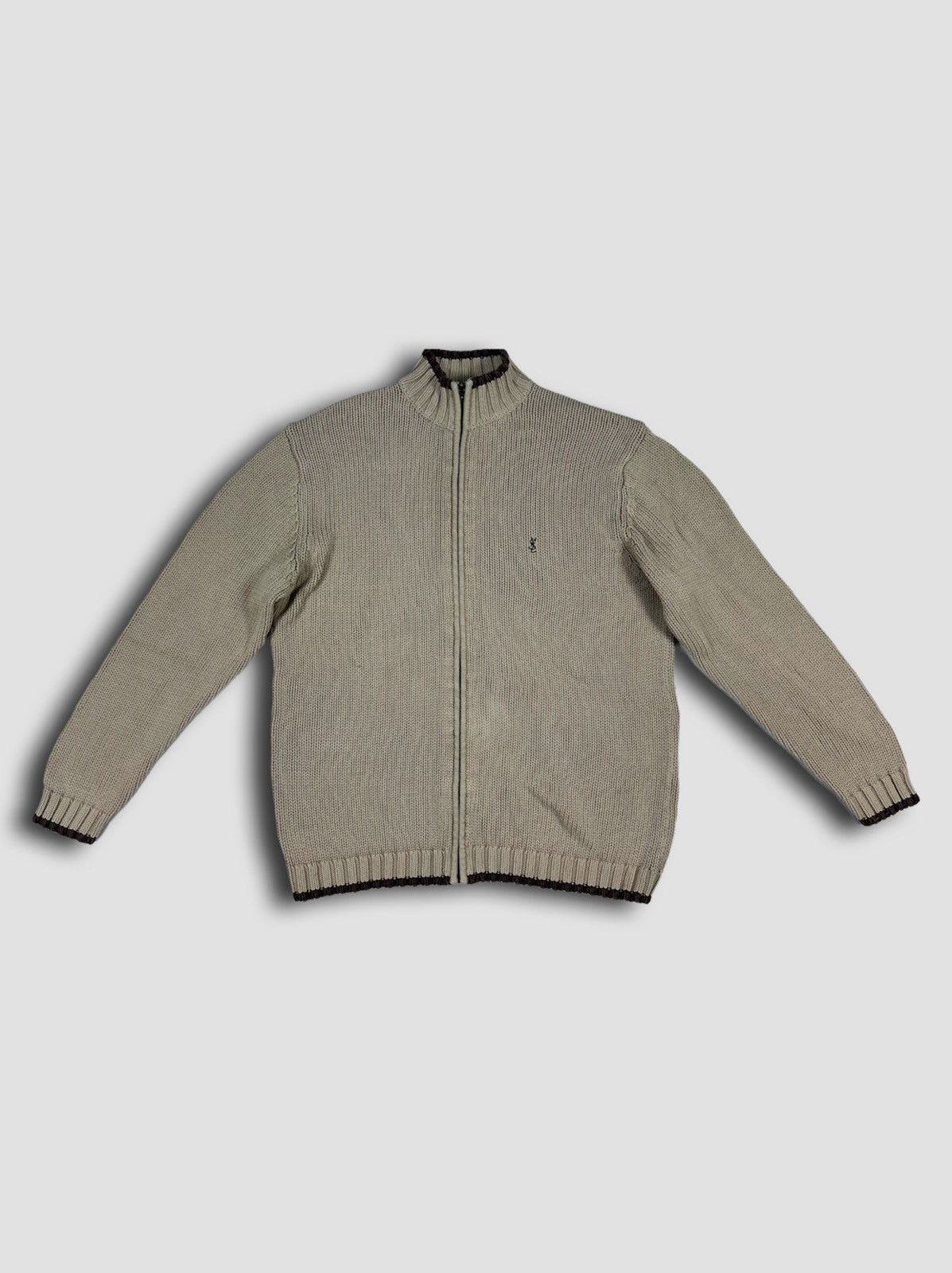 Vintage × Yves Saint Laurent Yves Saint Laurent Knitwear Full Zip Sweater 90s Size US M / EU 48-50 / 2 - 1 Thumbnail