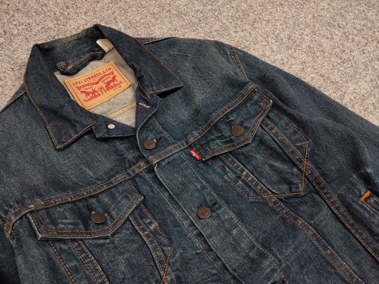 Levi's Vintgae Levis Dark Wash Denim Trucker Jean Jacket Button Up Size US M / EU 48-50 / 2 - 12 Thumbnail