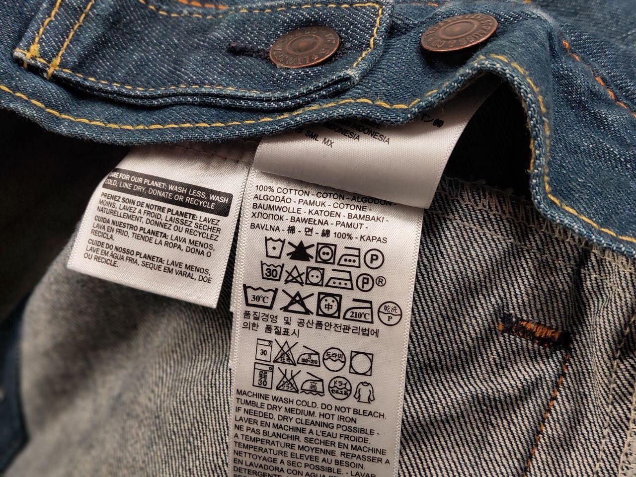 Levi's Vintgae Levis Dark Wash Denim Trucker Jean Jacket Button Up Size US M / EU 48-50 / 2 - 22 Thumbnail
