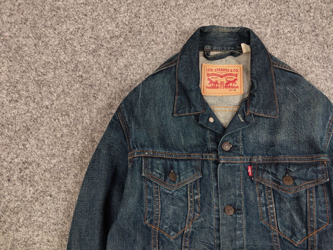 Levi's Vintgae Levis Dark Wash Denim Trucker Jean Jacket Button Up Size US M / EU 48-50 / 2 - 11 Thumbnail
