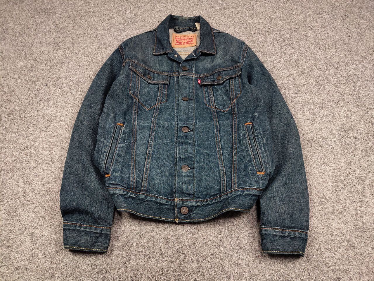 Levi's Vintgae Levis Dark Wash Denim Trucker Jean Jacket Button Up Size US M / EU 48-50 / 2 - 2 Thumbnail