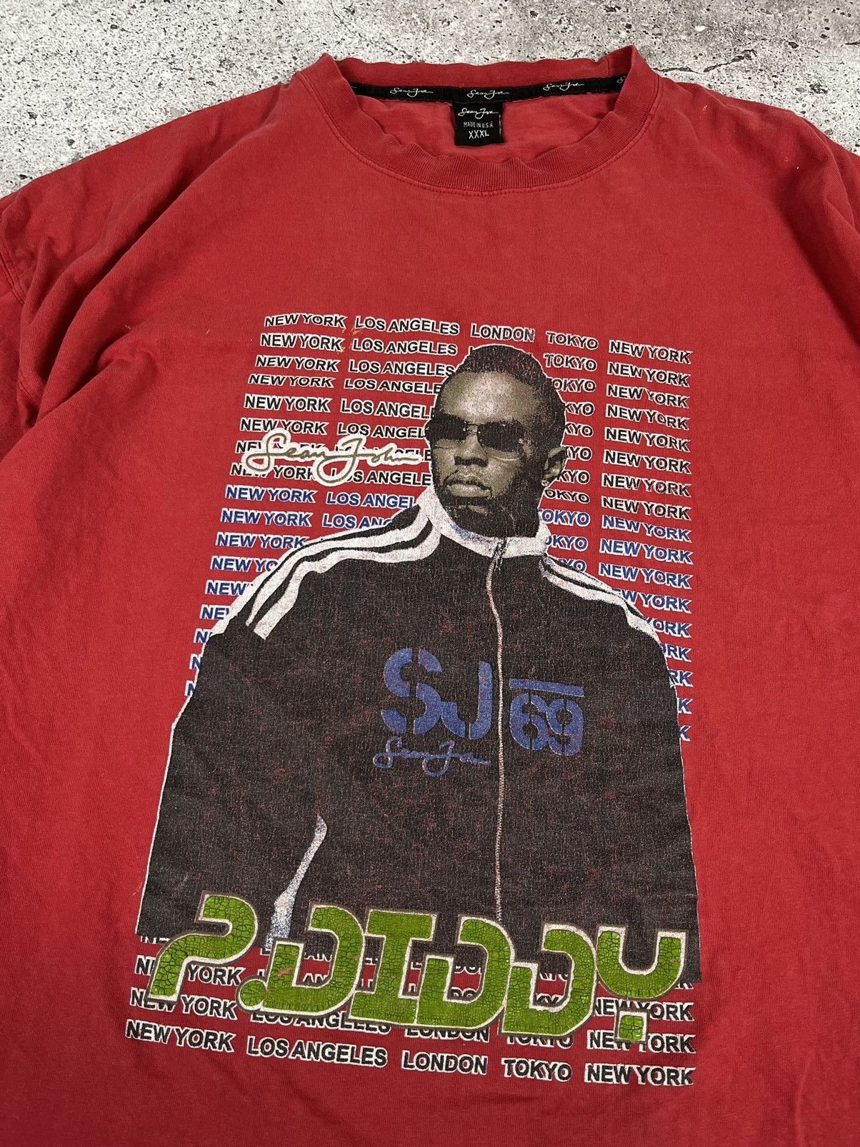 Rap Tees × Vintage Puff Diddy Sean John Vintage 00s Red T Shirt Size US XXL / EU 58 / 5 - 4 Thumbnail