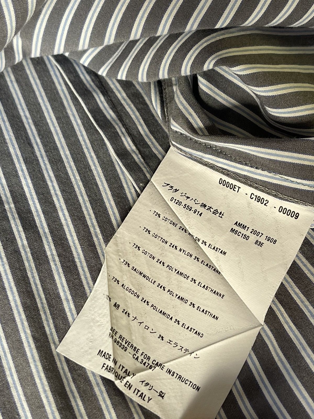 Miu Miu Miu Miu Grey/White/Blue Stripe Button-up Shirt Size XS / US 0-2 / IT 36-38 - 5 Preview