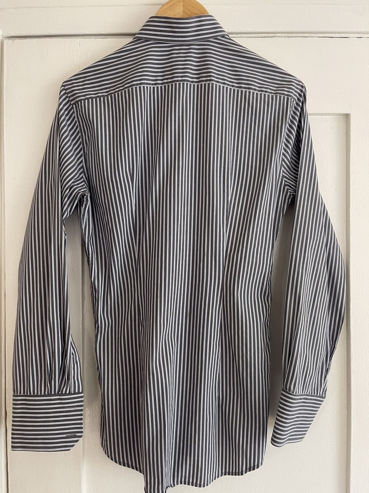 Miu Miu Miu Miu Grey/White/Blue Stripe Button-up Shirt Size XS / US 0-2 / IT 36-38 - 4 Thumbnail