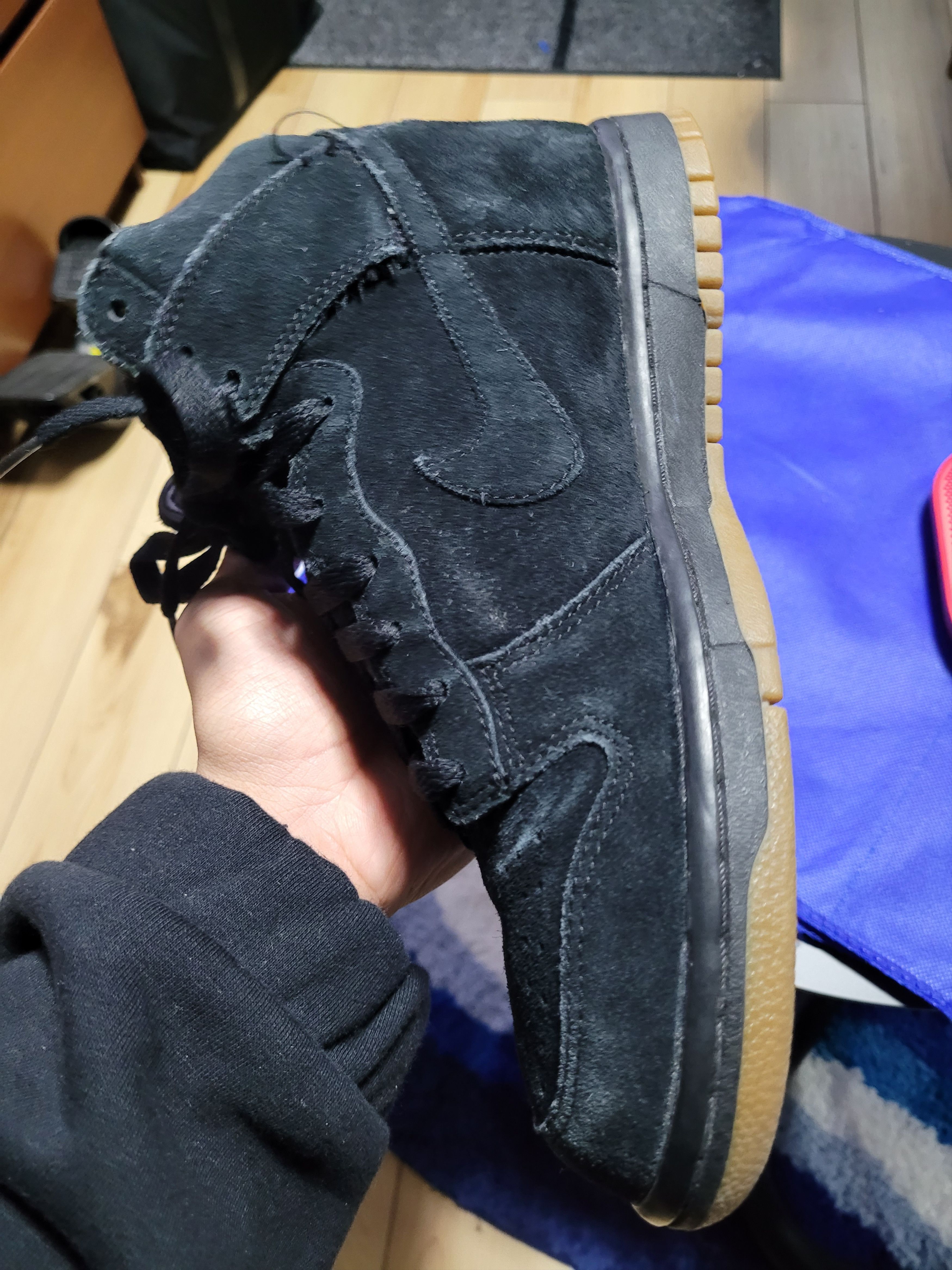 A.P.C. × Nike Nike dunk high APC black suede size 8.5 M 2012 Size US 8.5 / EU 41-42 - 4 Thumbnail