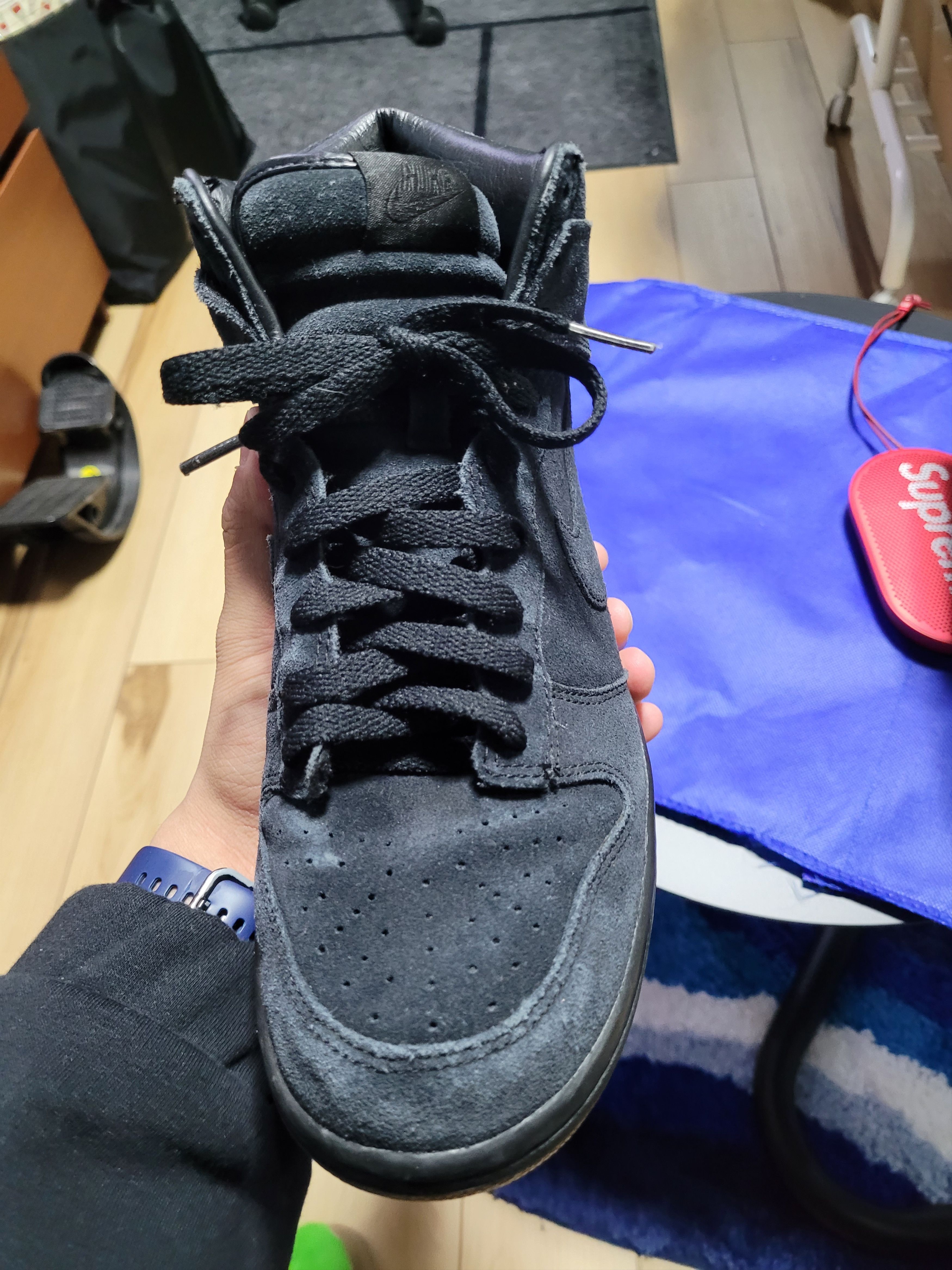 A.P.C. × Nike Nike dunk high APC black suede size 8.5 M 2012 Size US 8.5 / EU 41-42 - 14 Thumbnail