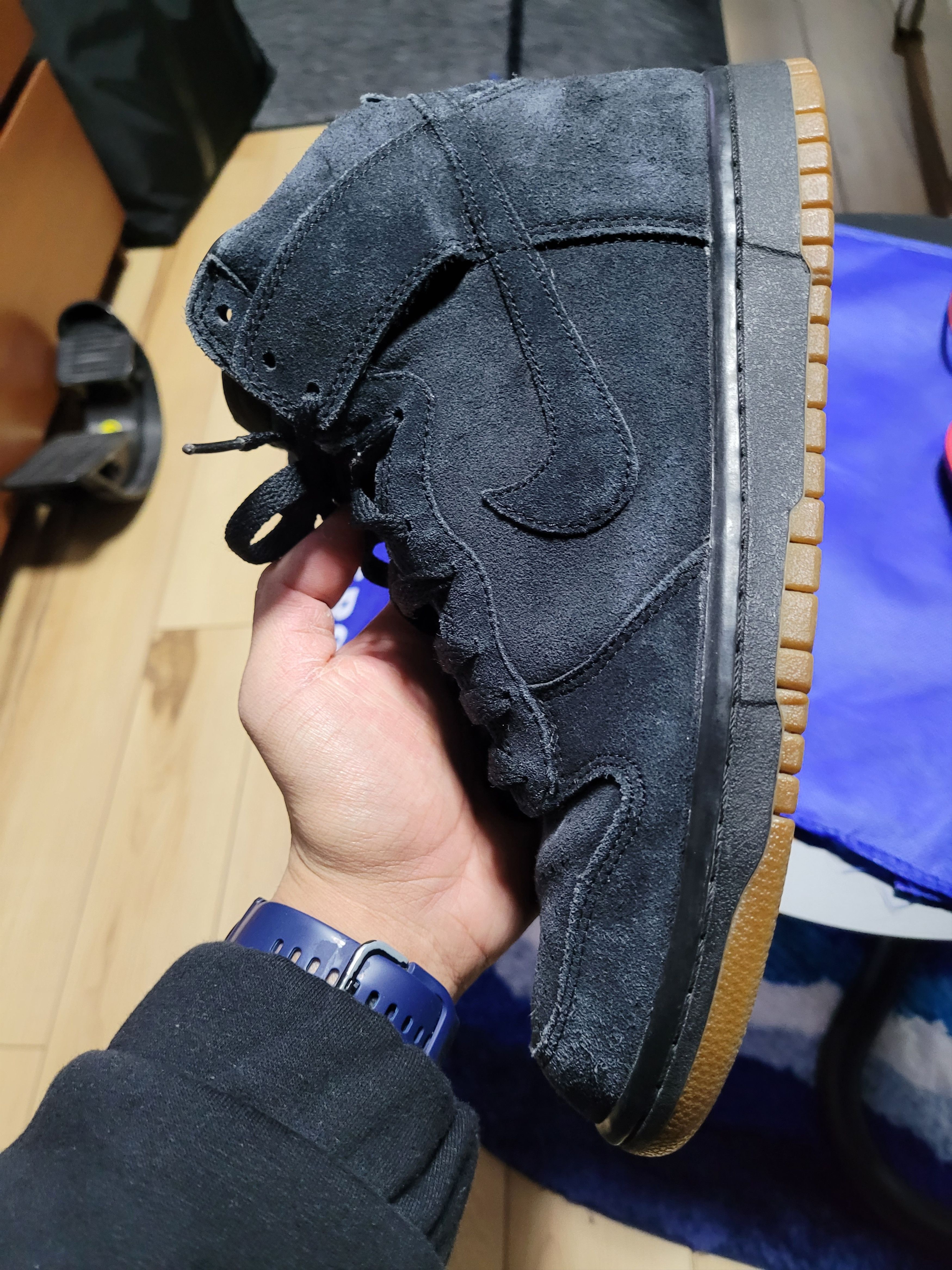 A.P.C. × Nike Nike dunk high APC black suede size 8.5 M 2012 Size US 8.5 / EU 41-42 - 9 Thumbnail