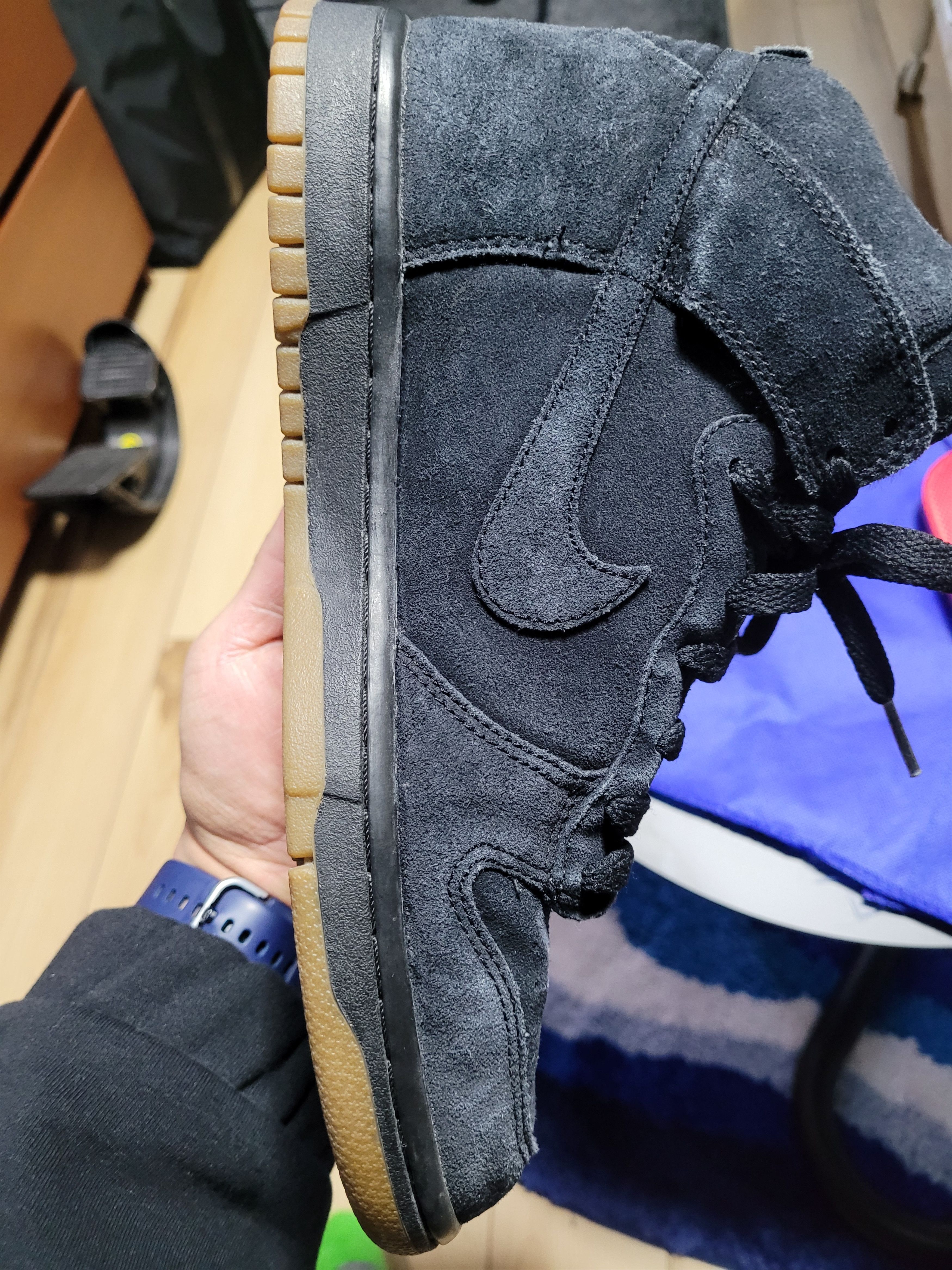 A.P.C. × Nike Nike dunk high APC black suede size 8.5 M 2012 Size US 8.5 / EU 41-42 - 11 Thumbnail