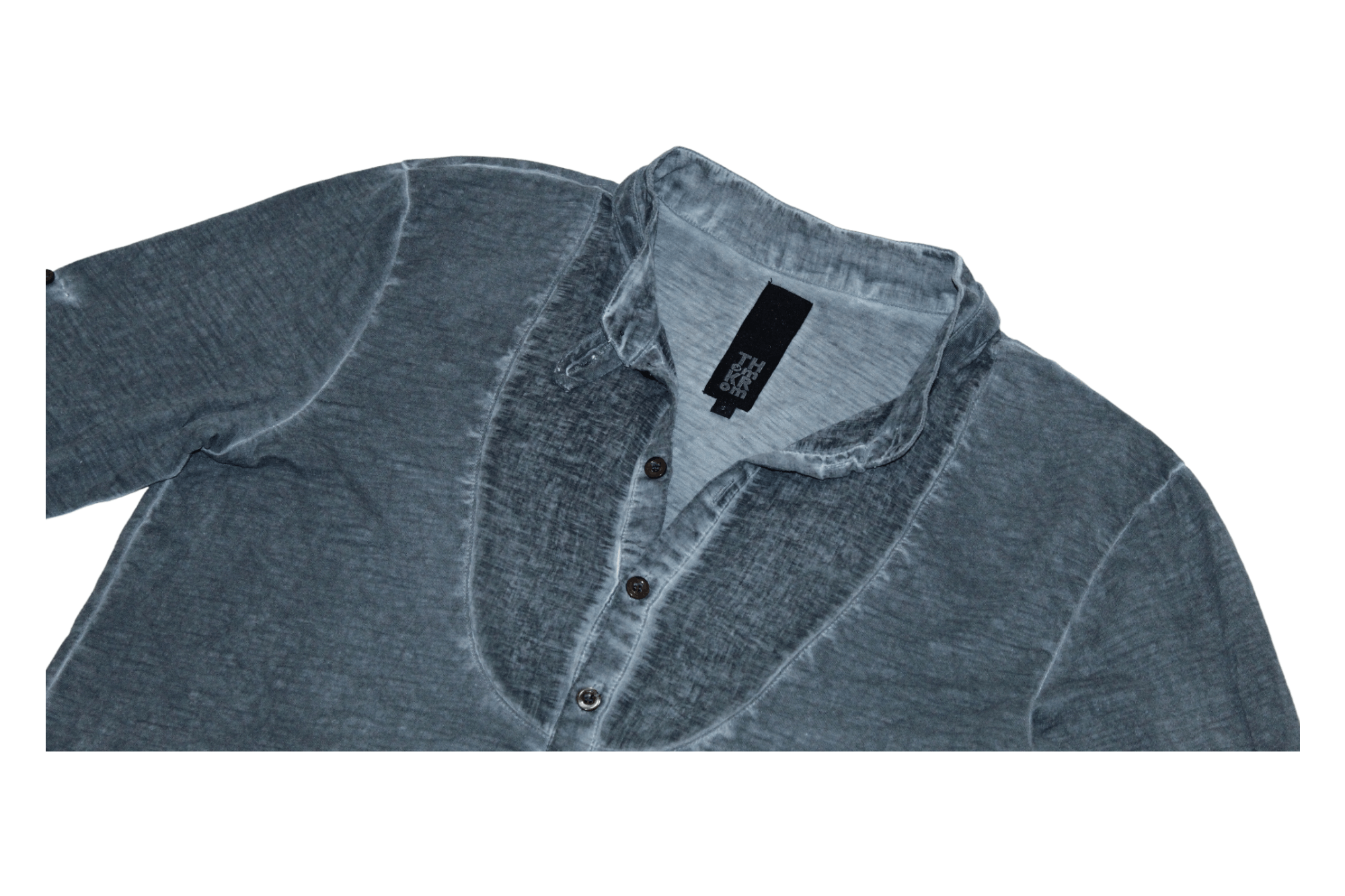 Thom Krom Thom Krom Grandad Double Collar 3/4 Sleeve Smoke Dyed shirt Size US S / EU 44-46 / 1 - 3 Thumbnail