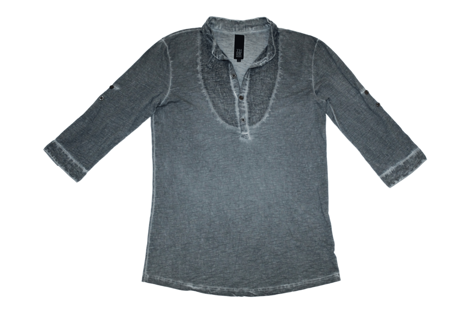 Thom Krom Thom Krom Grandad Double Collar 3/4 Sleeve Smoke Dyed shirt Size US S / EU 44-46 / 1 - 5 Thumbnail