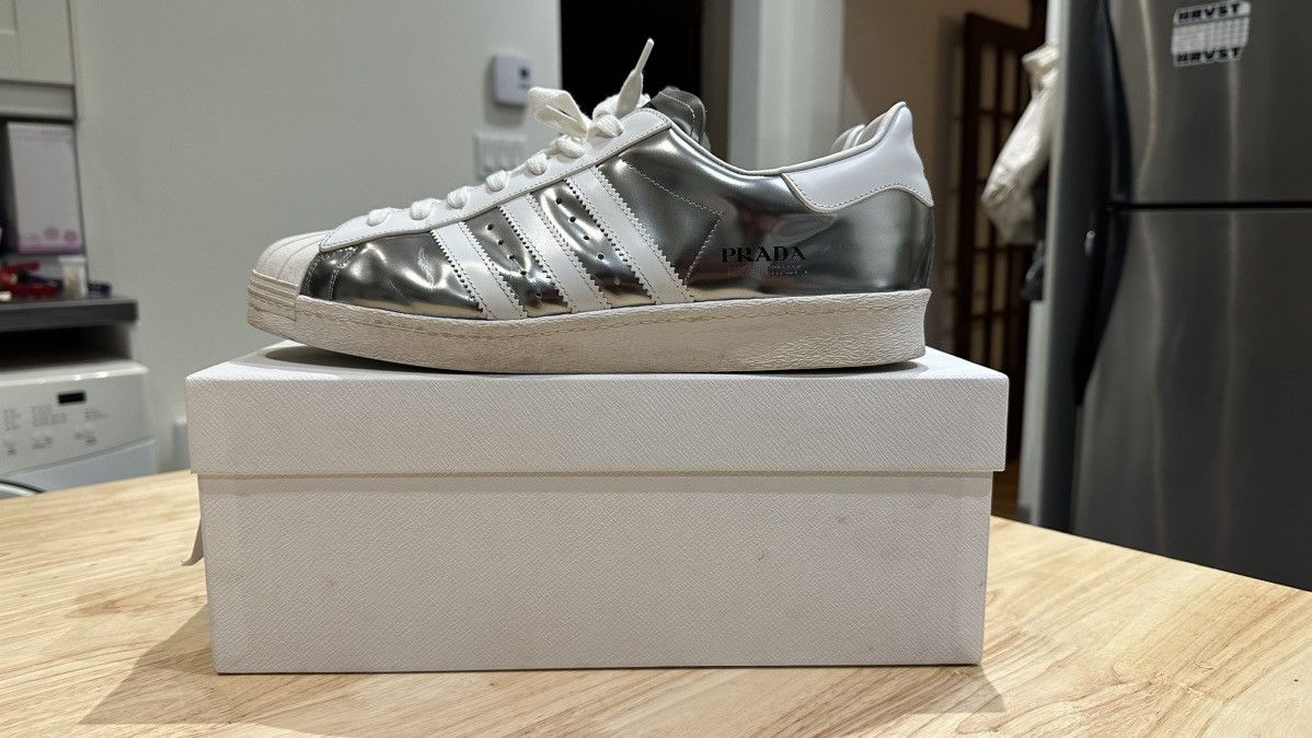 adidas gazelle silver green womens Adidas x Prada Men's X Crazyfast Luxury.1 Firm Ground Silver Metallic /  Clear Grey / Red Football Boots main image 1