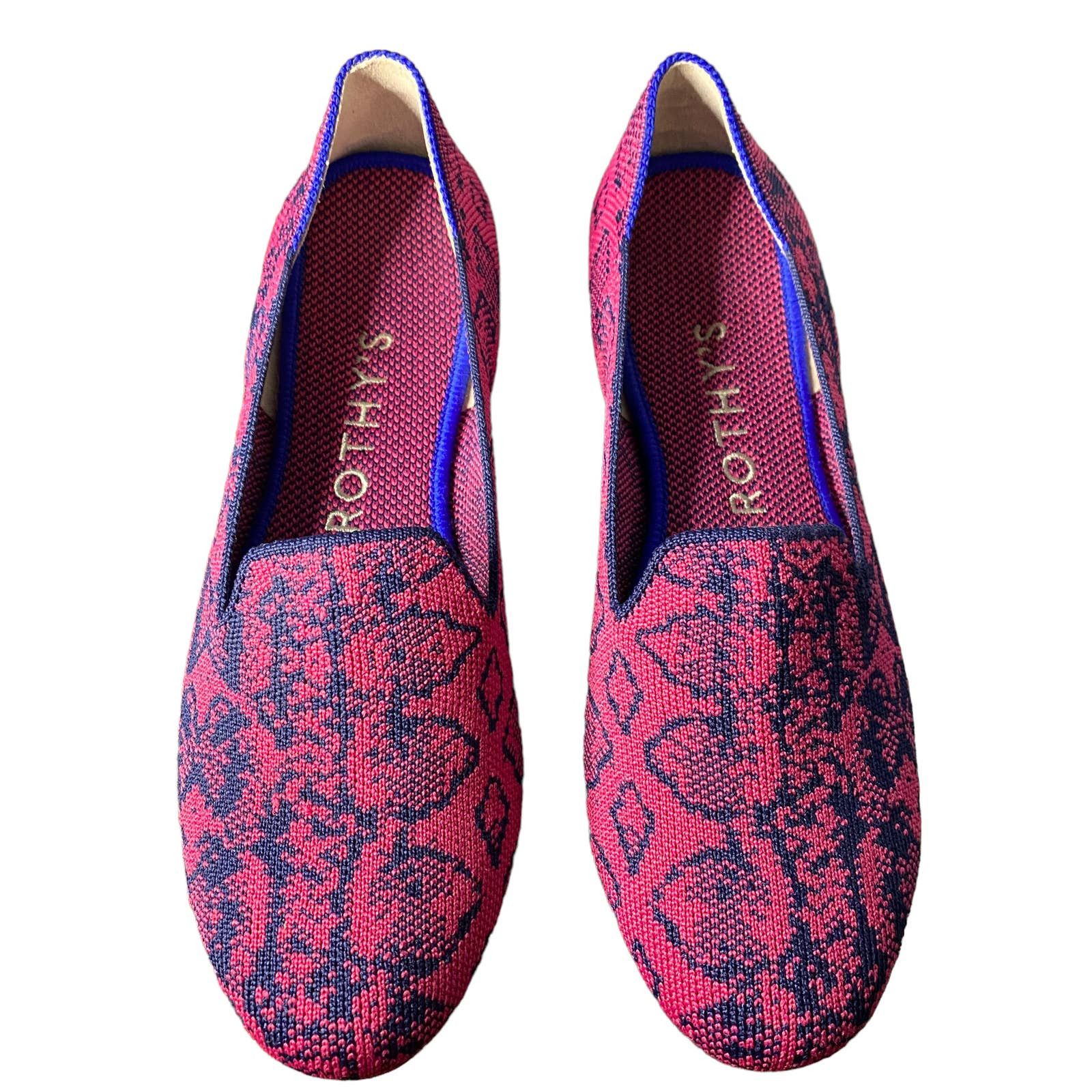 Other Rothy's Retired Fuchsia and Navy Snake Print Loafer Size 7 Size US 7 / IT 37 - 2 Preview