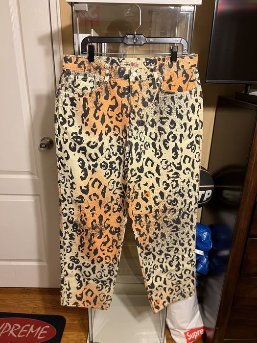 Stussy Stussy Leopard Stencil Canvas Big Ol' Jeans | Grailed