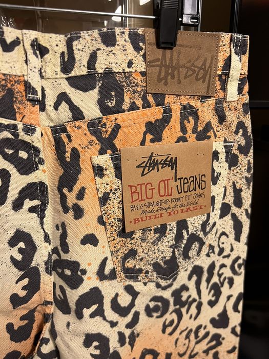 Stussy Stussy Leopard Stencil Canvas Big Ol' Jeans | Grailed