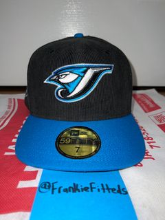 New Era 59Fifty Toronto Blue Jays Corduroy Munfu Lids Hat Drop 7 5/8 Black  Blue