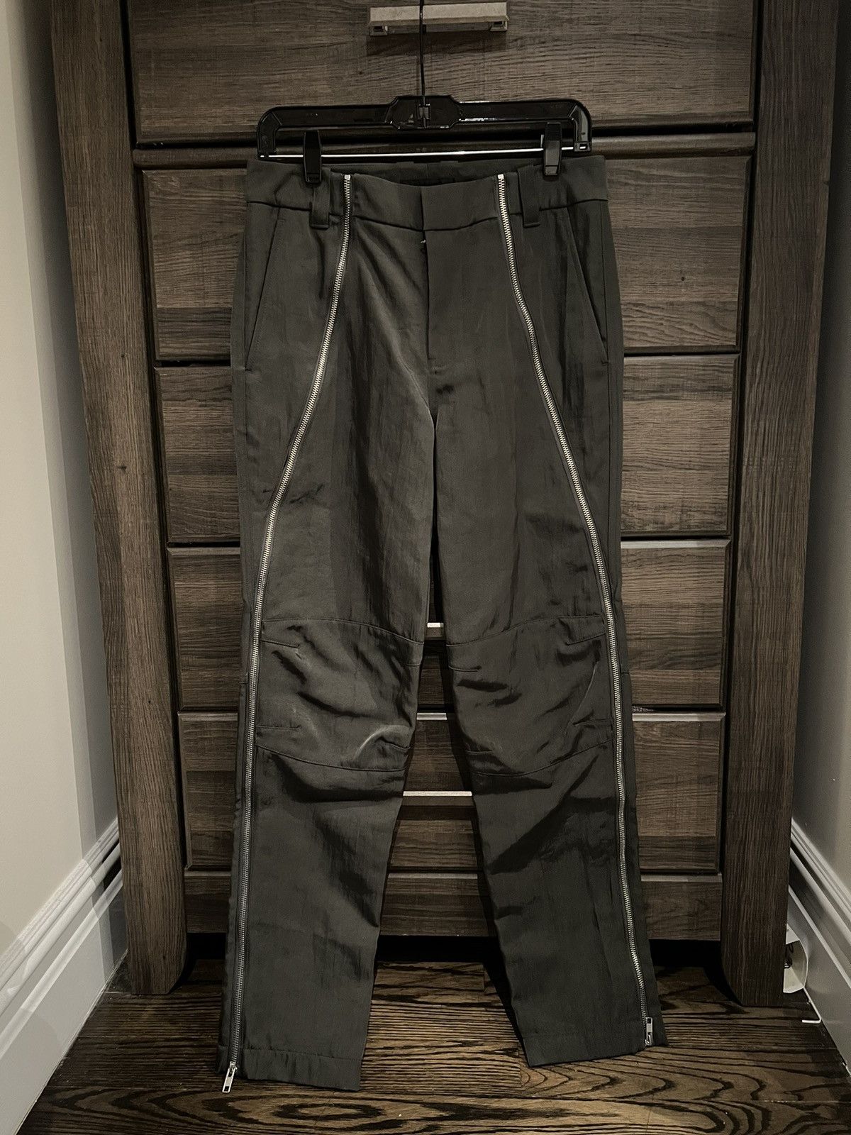 HELMUT LANG Size 32 White Cotton Blend Slim Tapered Zip Fly Dress Pants main image 0