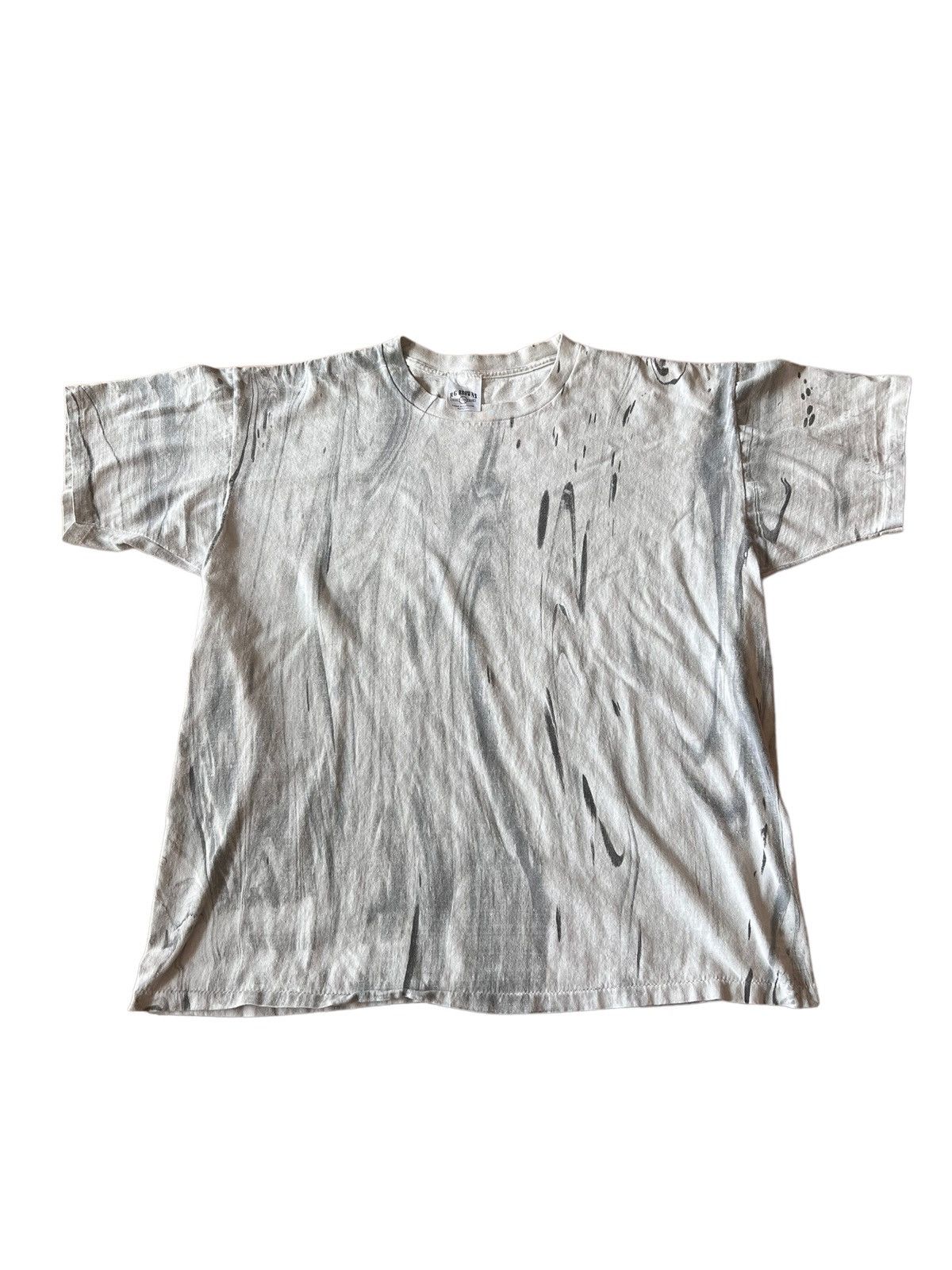 Vintage Vintage 90s Marble Tie Dye Made In USA Single Stitch T Shirt Size US XL / EU 56 / 4 - 2 Thumbnail