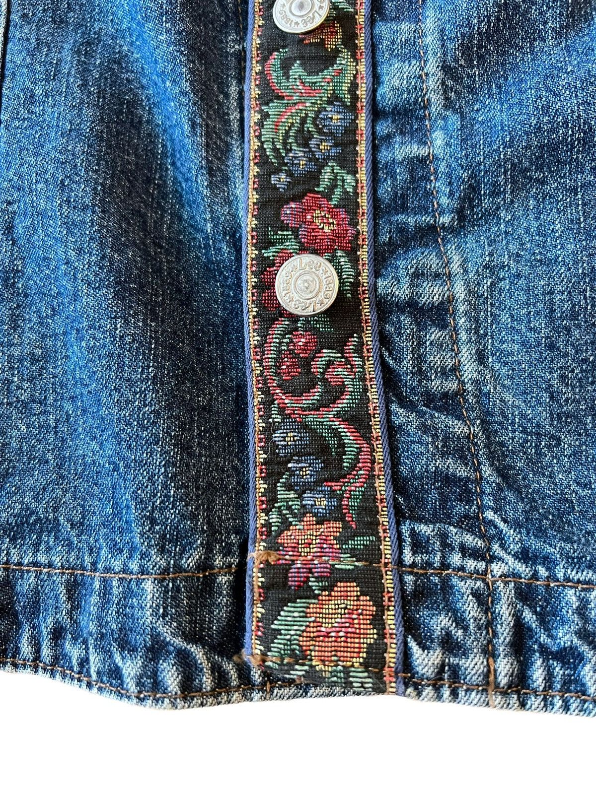 Lee × Vintage Vintage 80s Lee Denim Vest Flower Accent Stitching 3 XL Size US XXL / EU 58 / 5 - 2 Thumbnail