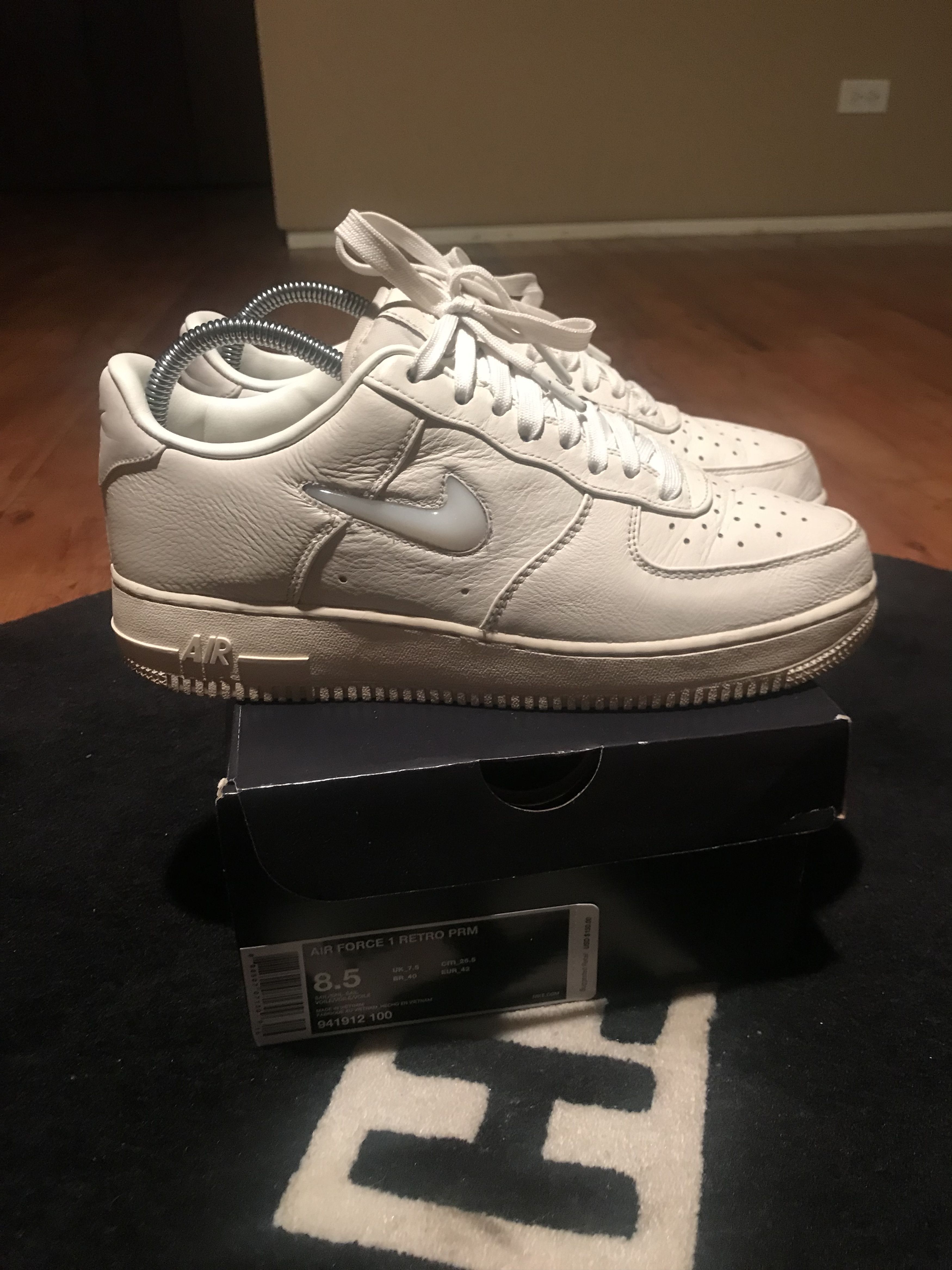 Mens NikeLab Air Force 1 Retro Low Premium Jewel Sail Off White