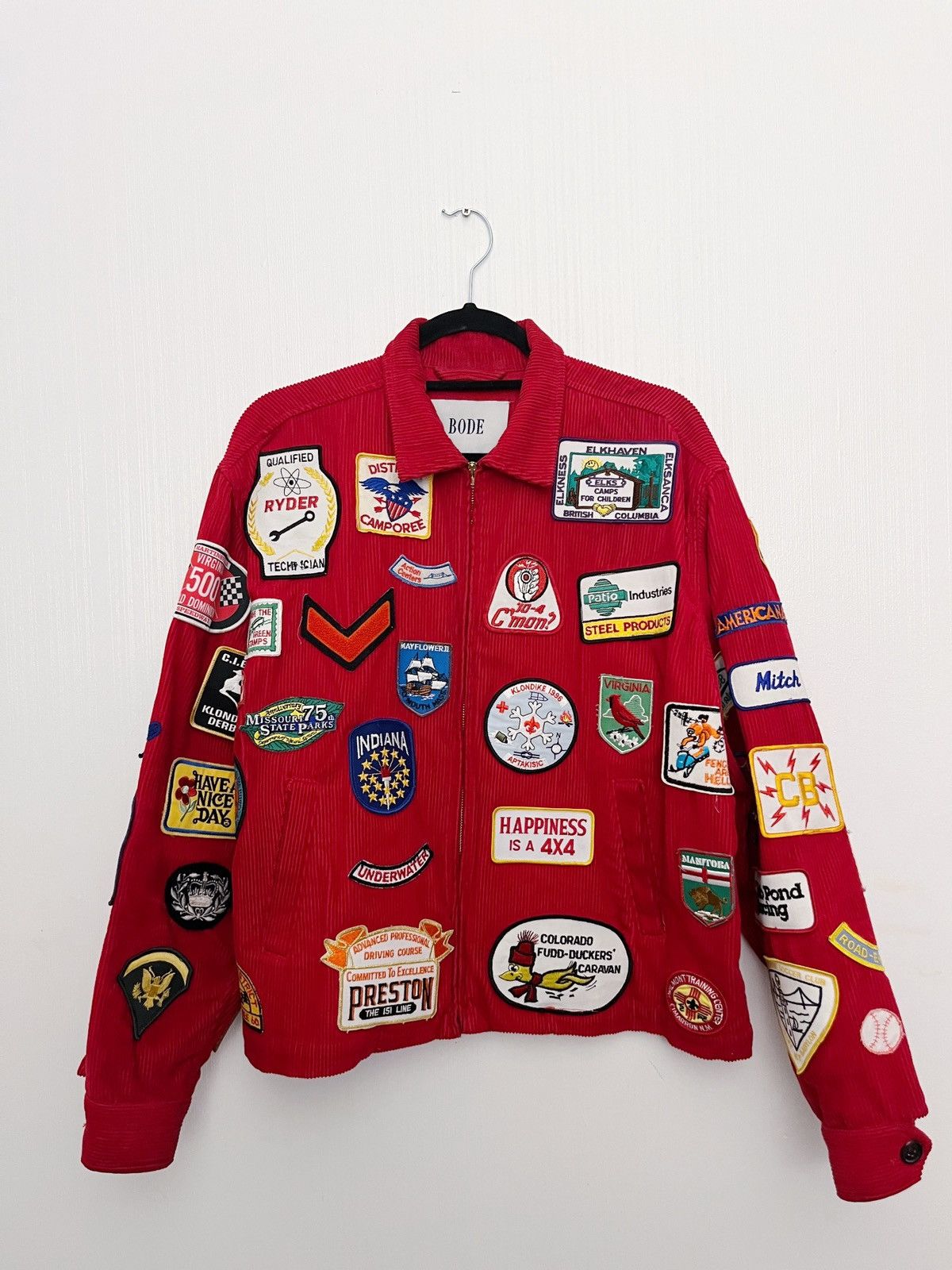 Bode BODE Multipatch Red Corduroy Jacket | Grailed