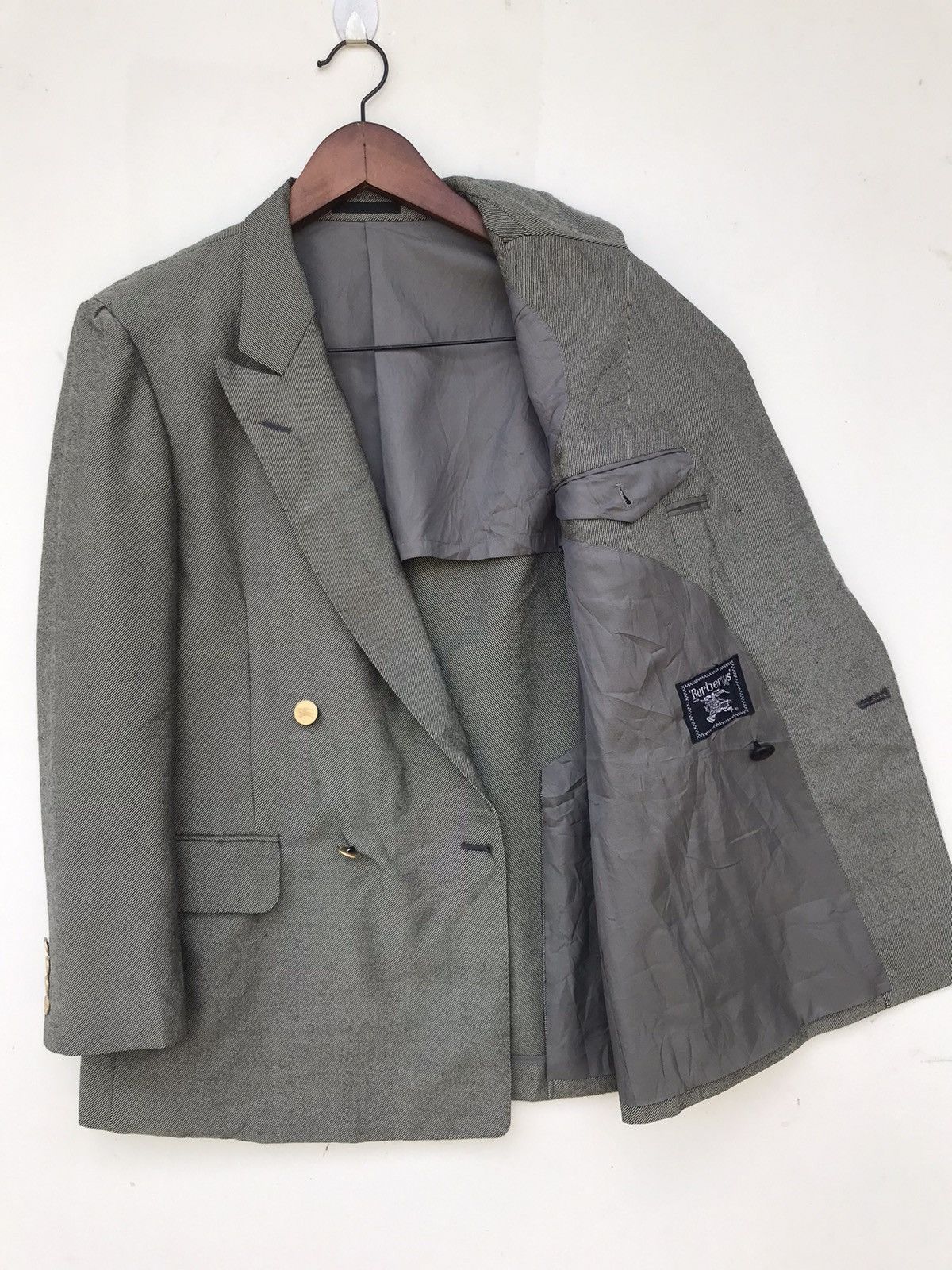 Burberry Vintage Burberry Double-Breasted Suit Jacket Size US S / EU 44-46 / 1 - 9 Thumbnail