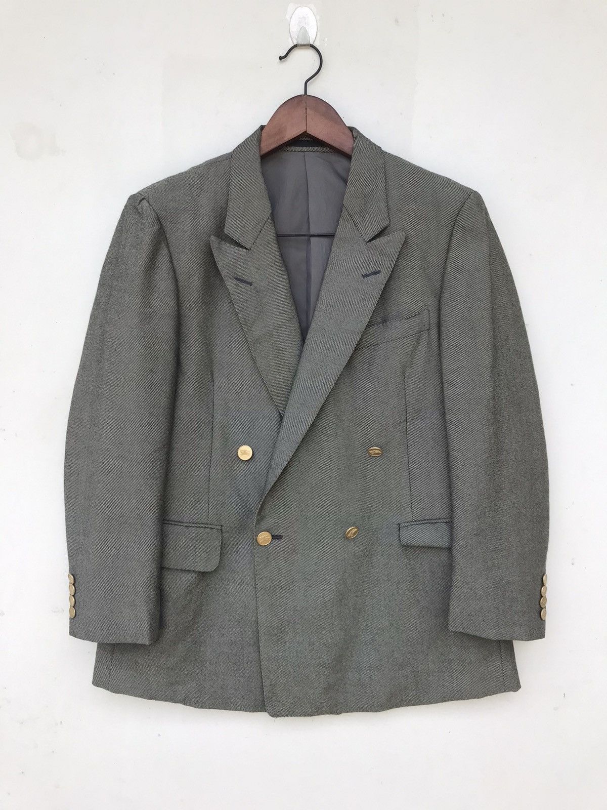 Burberry Vintage Burberry Double-Breasted Suit Jacket Size US S / EU 44-46 / 1 - 1 Thumbnail